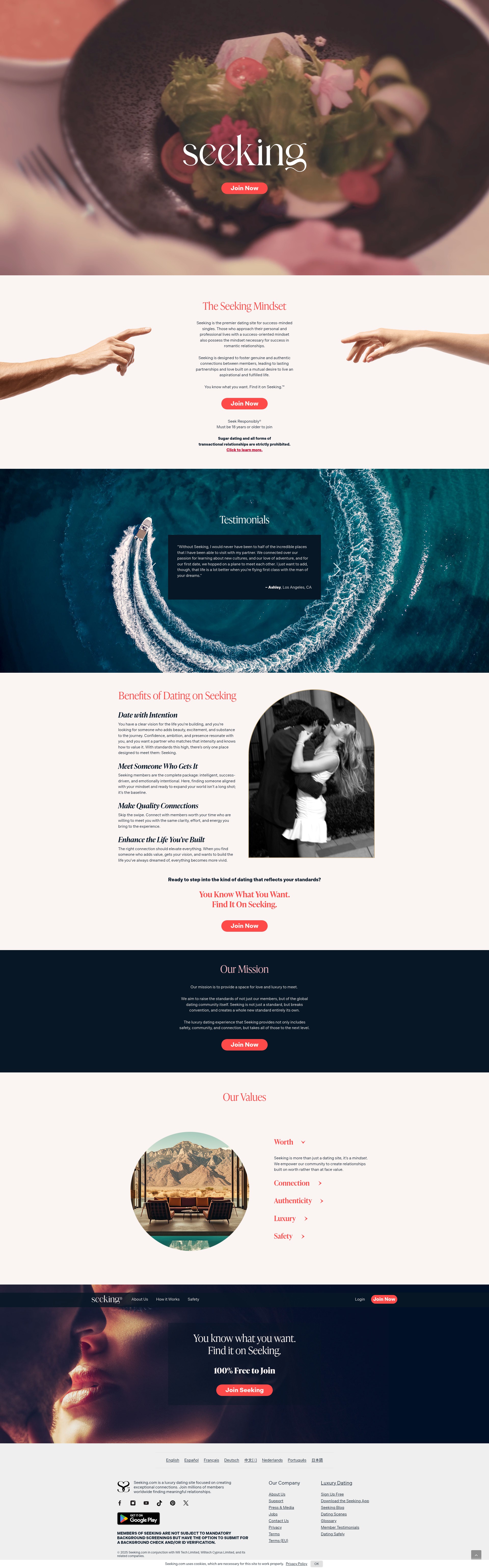 Screenshot of seeking.com