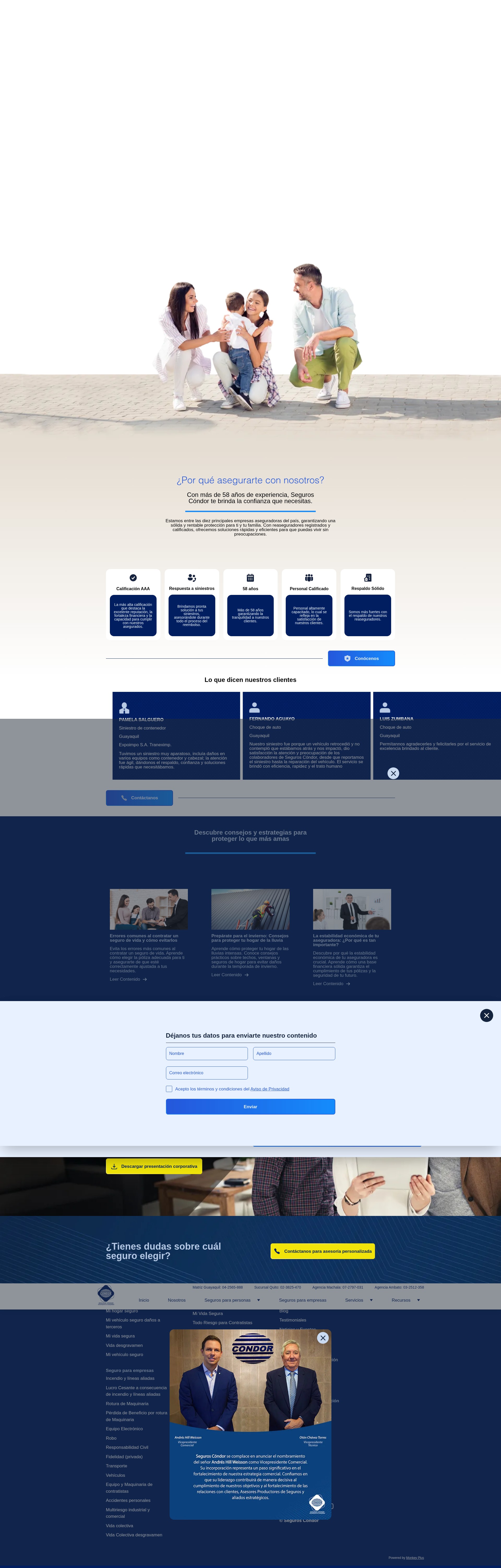 Screenshot of seguroscondor.com