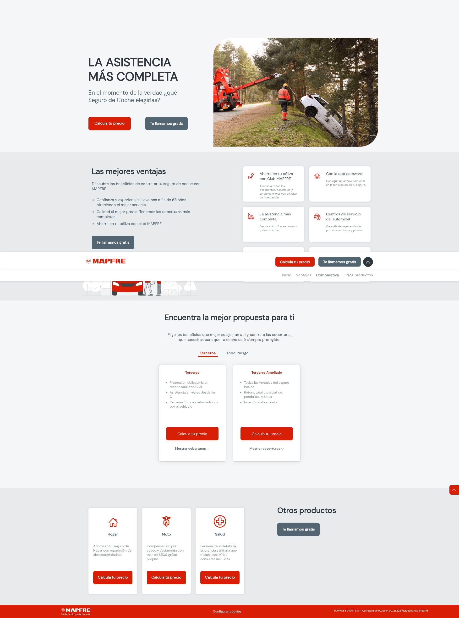 Screenshot of segurosdecoche.mapfre.es
