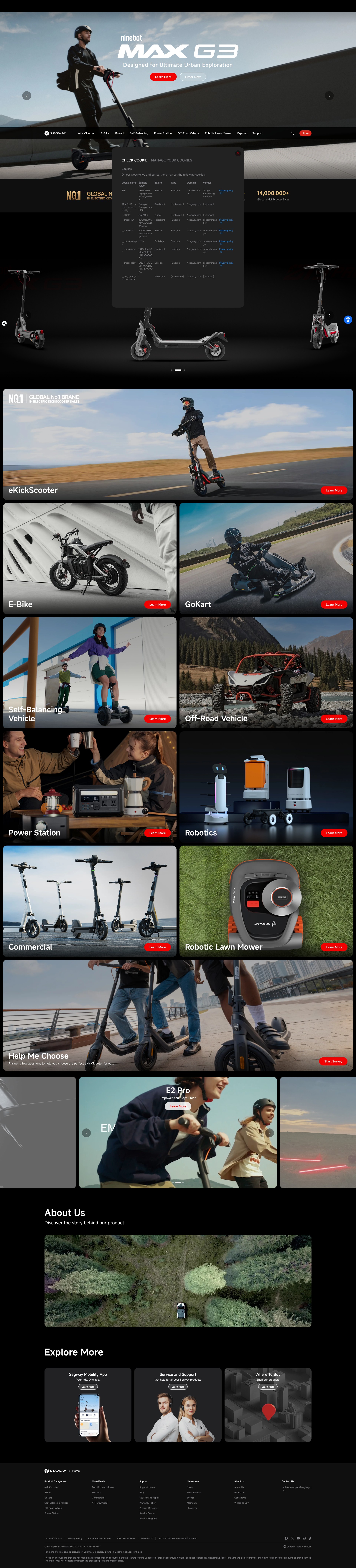 Screenshot of segway.com