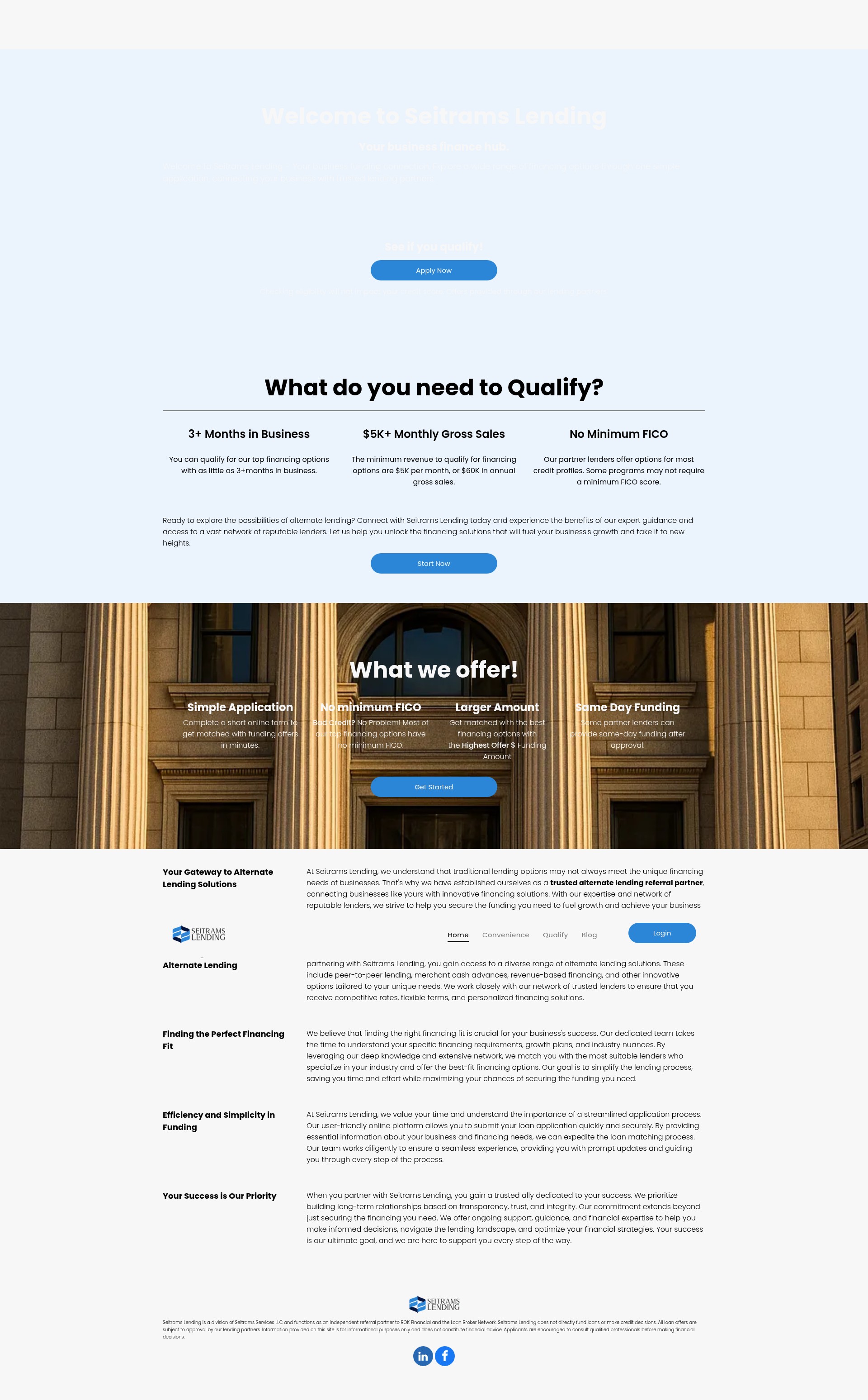 Screenshot of seitramslending.com