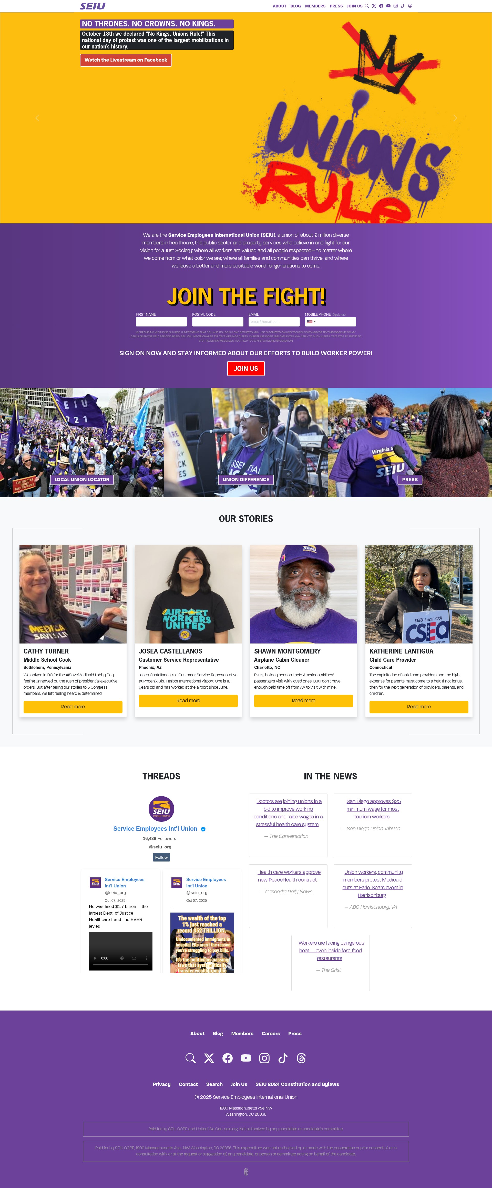 Screenshot of seiu.org