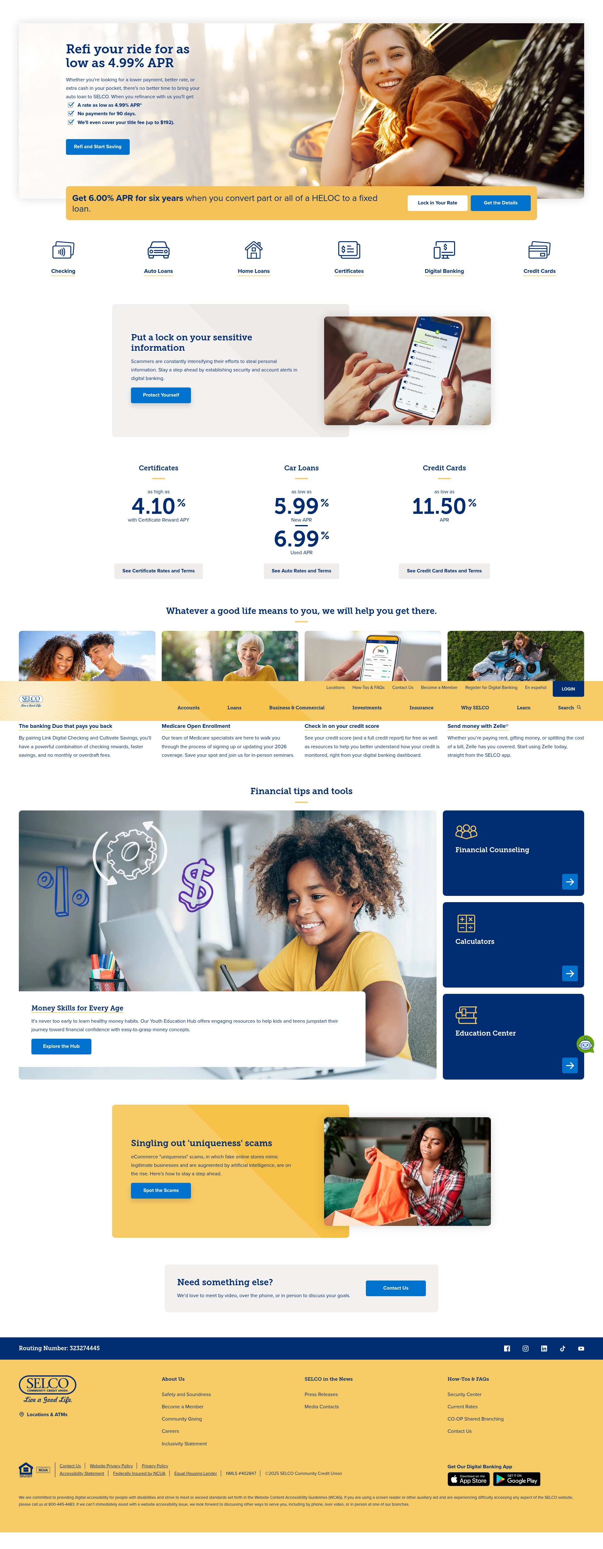 Screenshot of selco.org