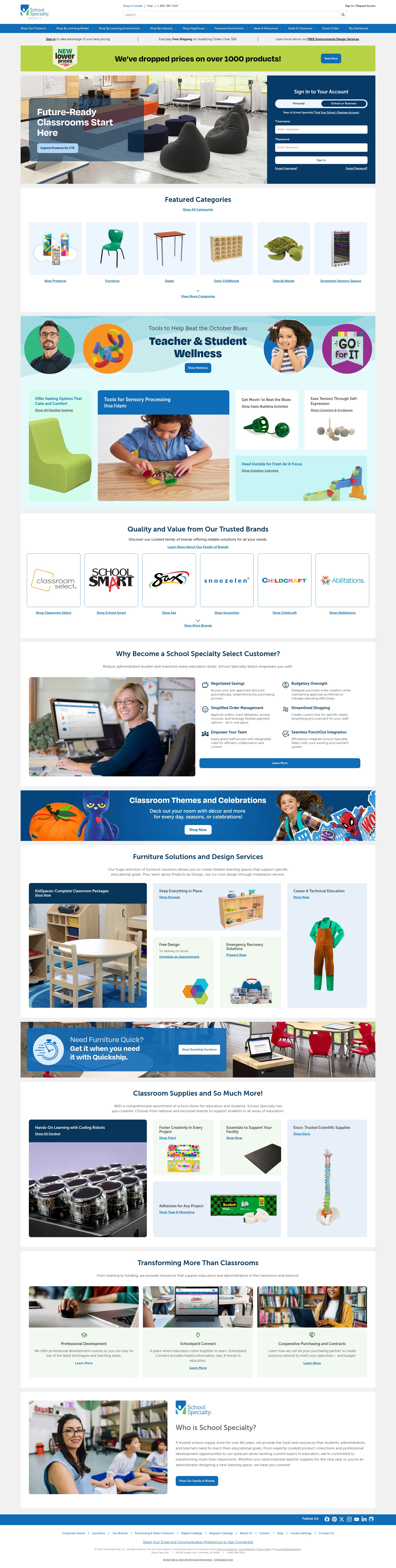 Screenshot of select.schoolspecialty.com