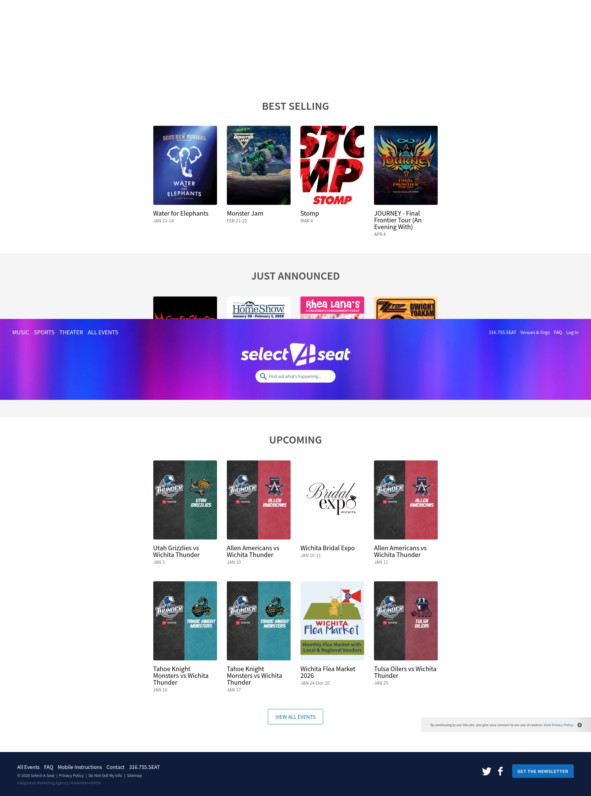 Screenshot of selectaseat.com