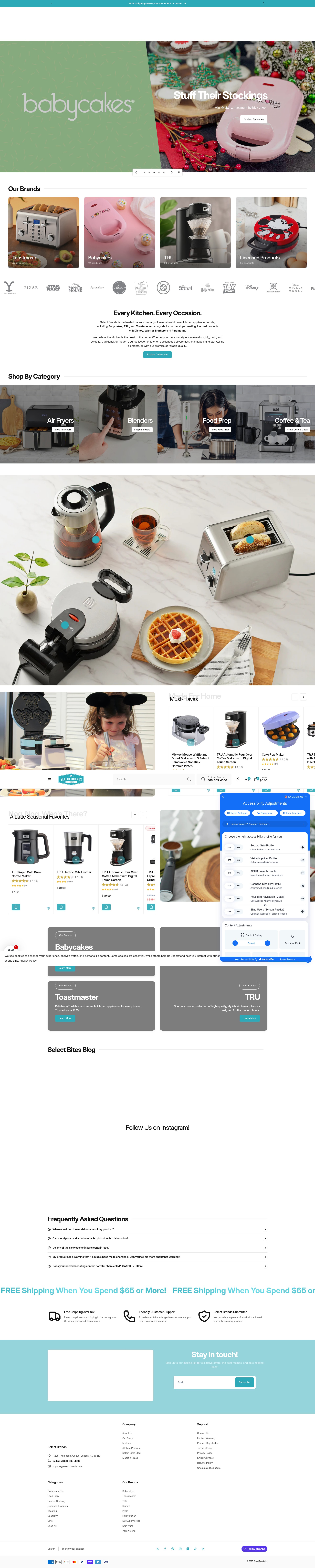 Screenshot of selectbrands.com