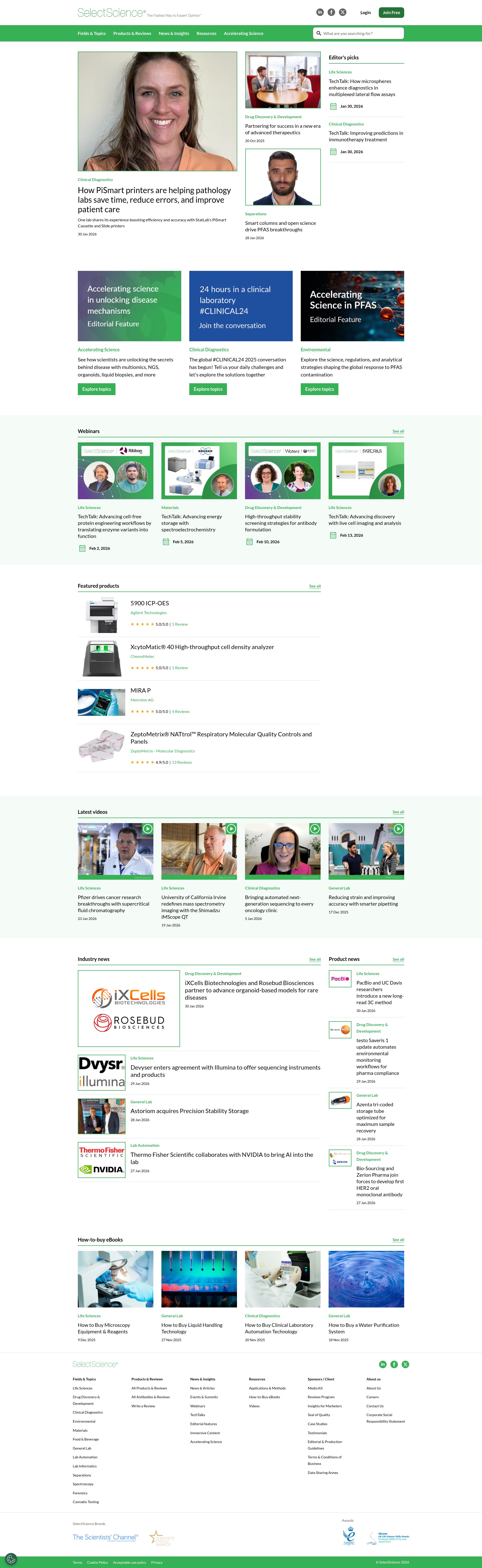 Screenshot of selectscience.net