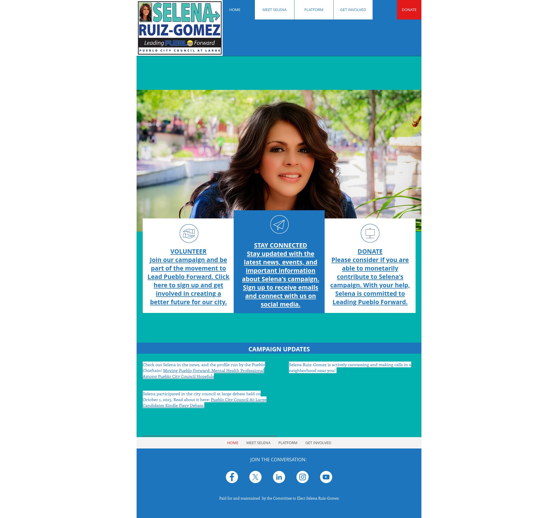 Screenshot of selenaforpueblo.com