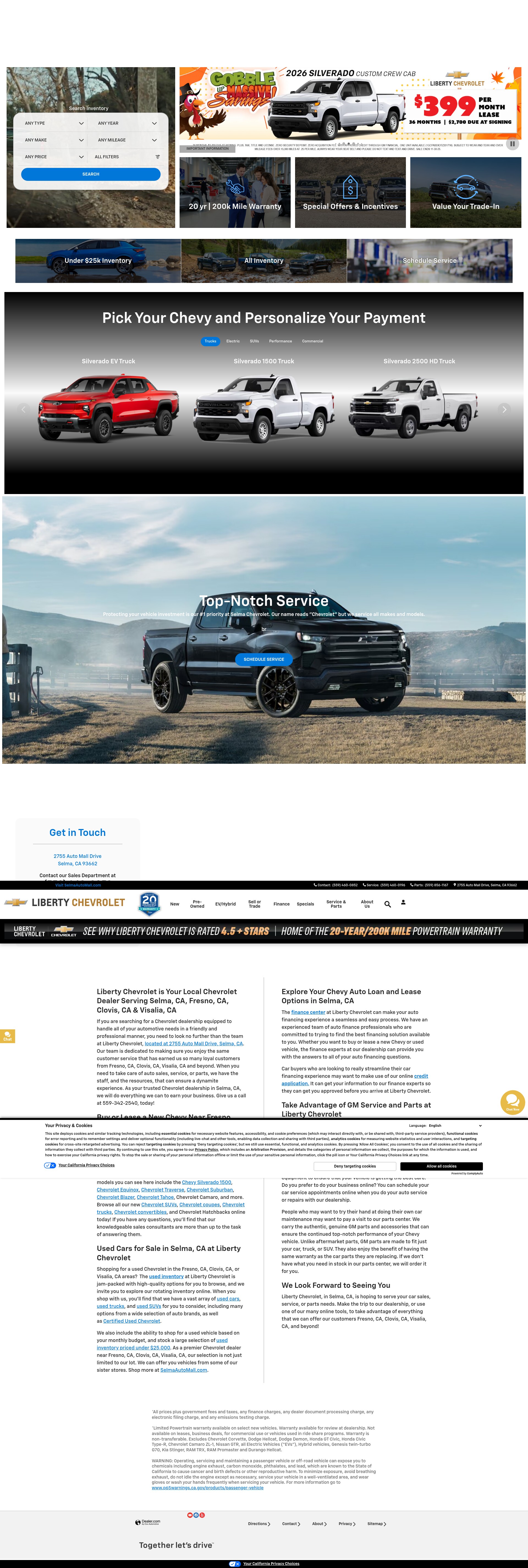 Screenshot of selmachevy.com