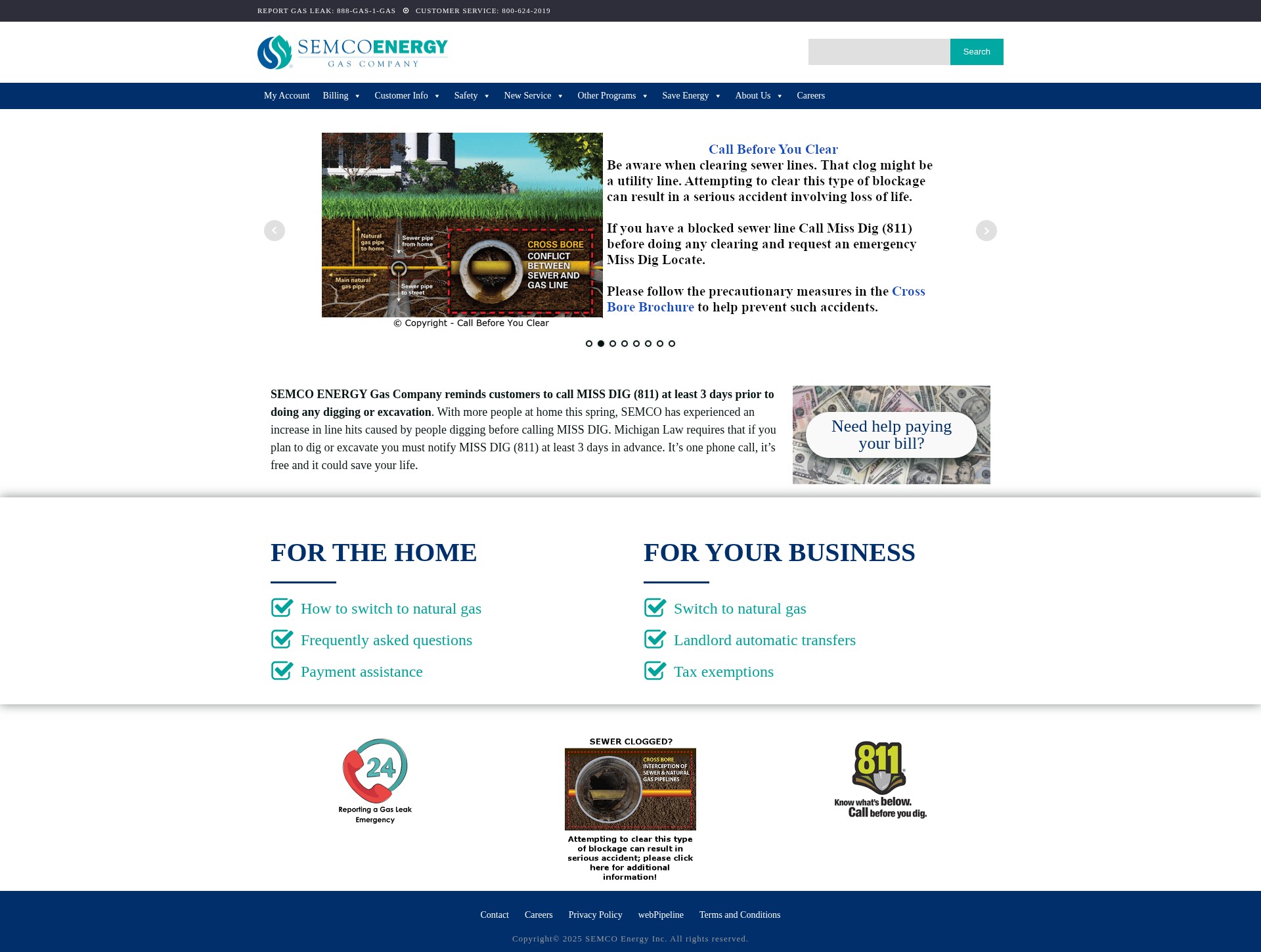 Screenshot of semcoenergygas.com