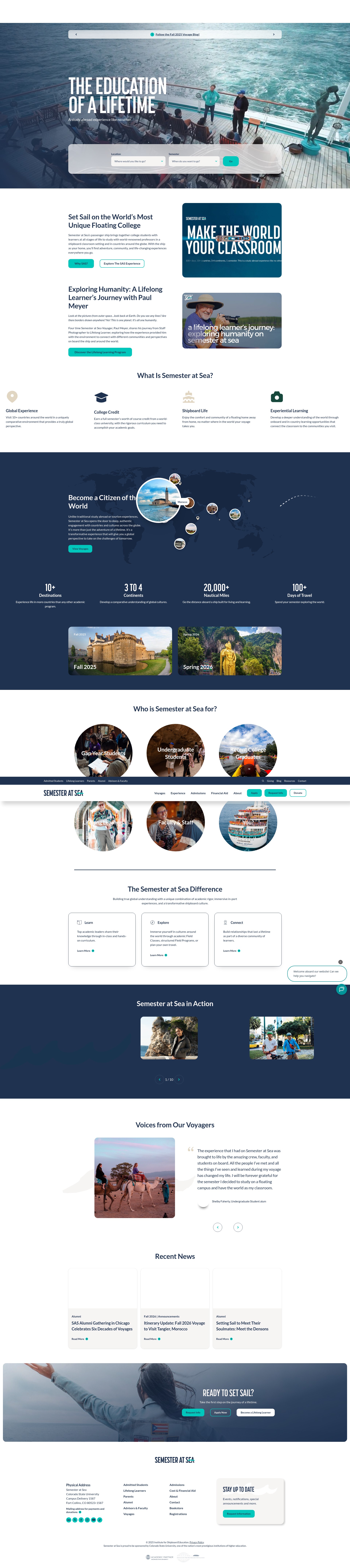 Screenshot of semesteratsea.org