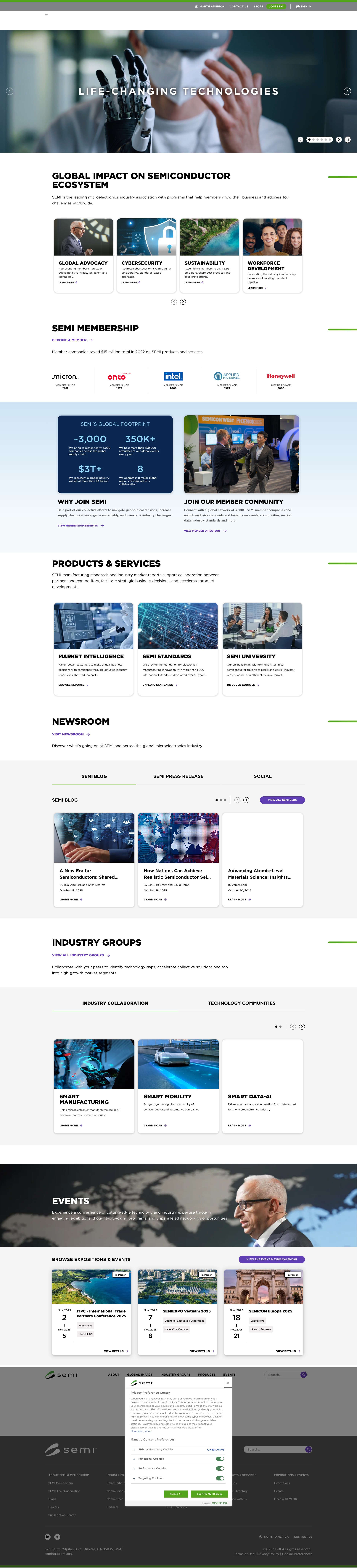 Screenshot of semi.org