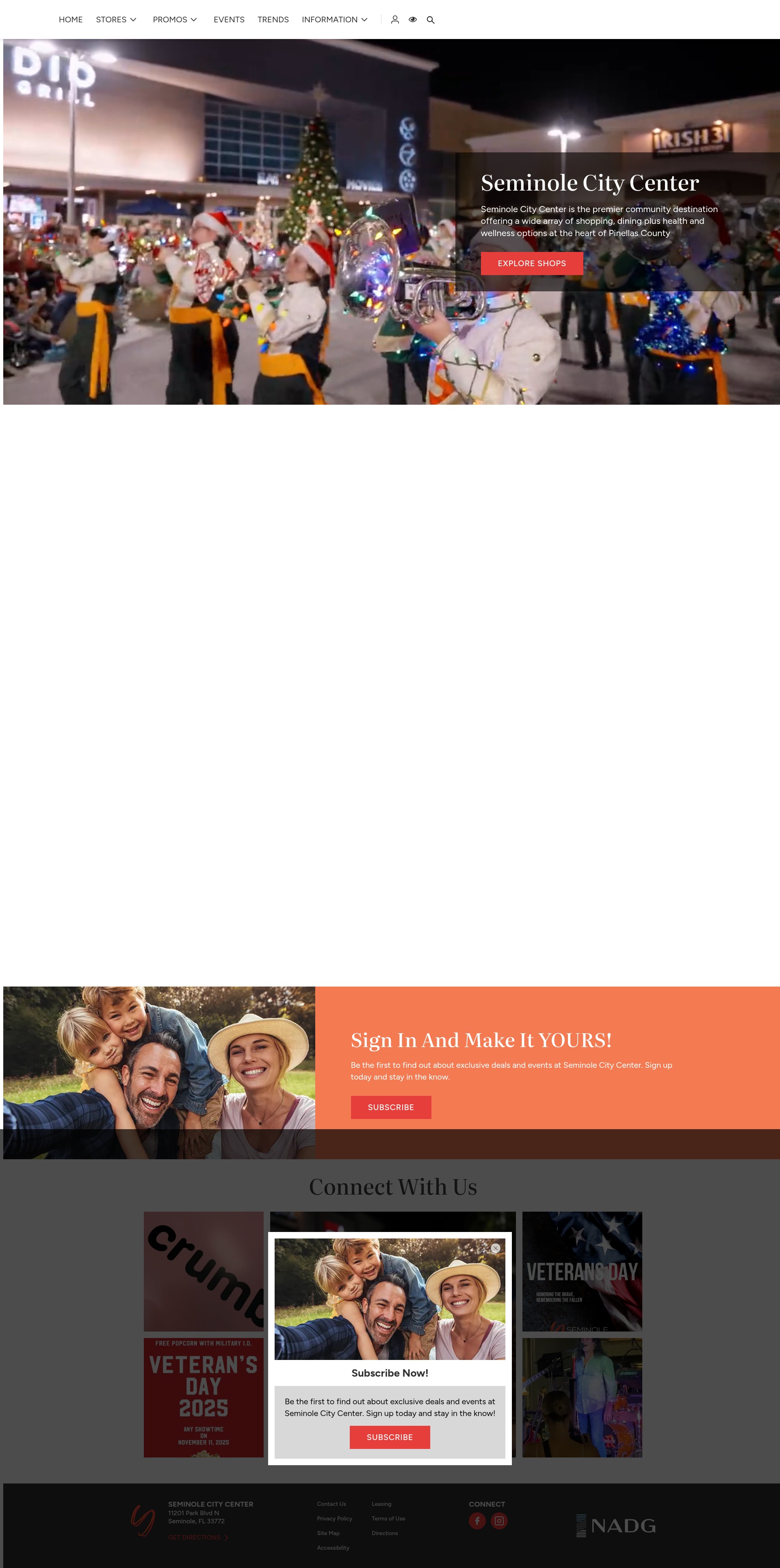 Screenshot of seminolecitycenter.com