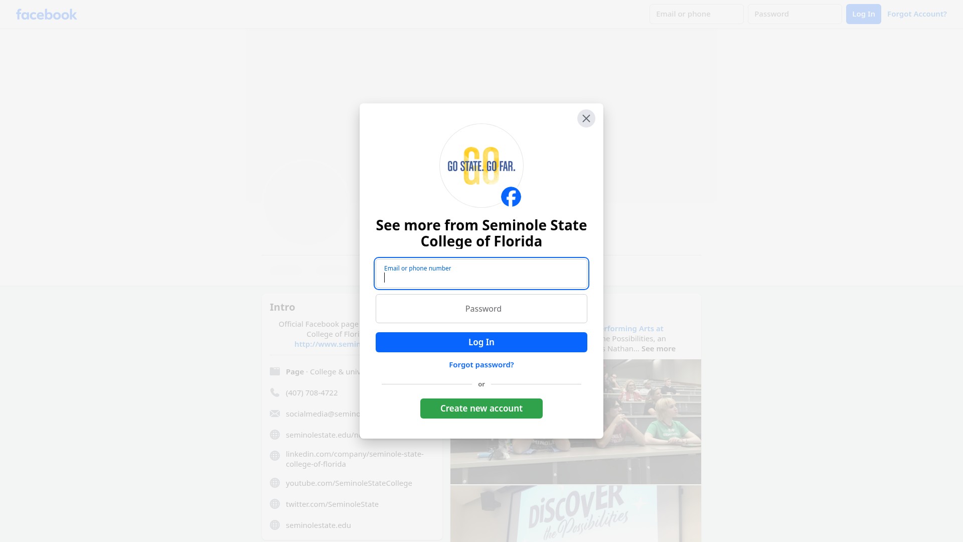 Screenshot of seminolestate.edu