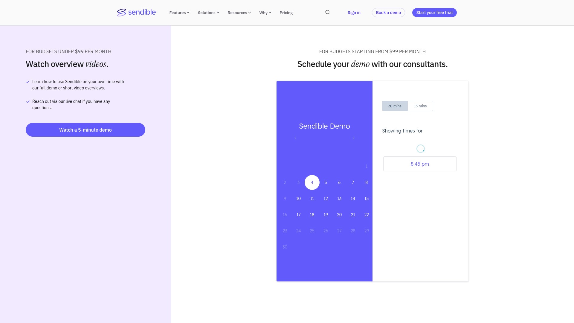 Screenshot of sendible.com