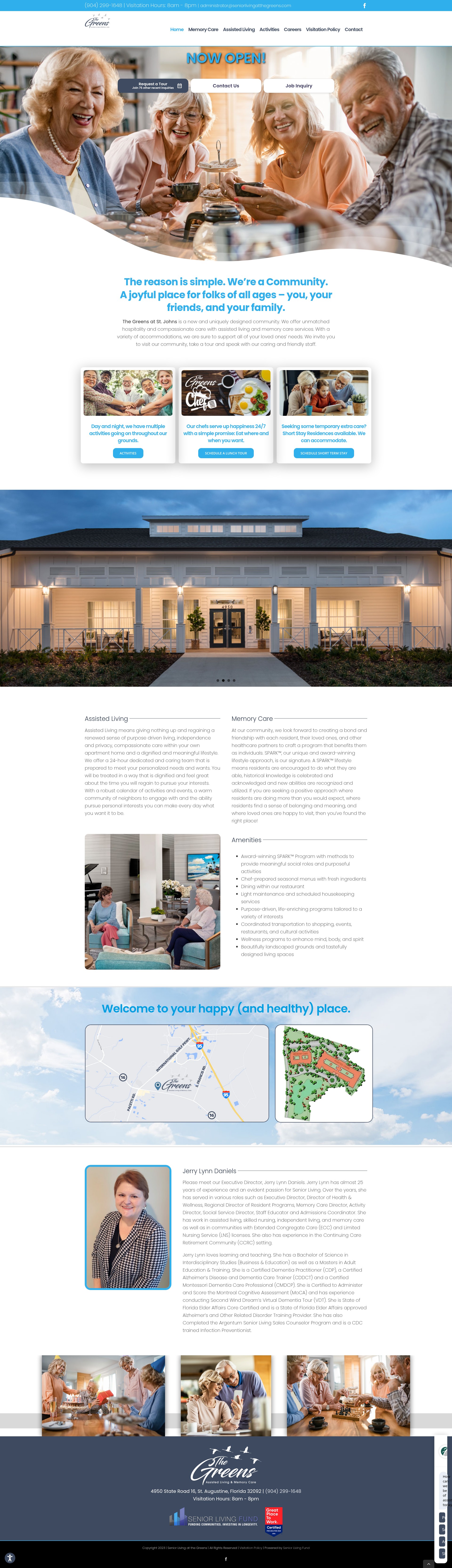 Screenshot of seniorlivingatthegreens.com