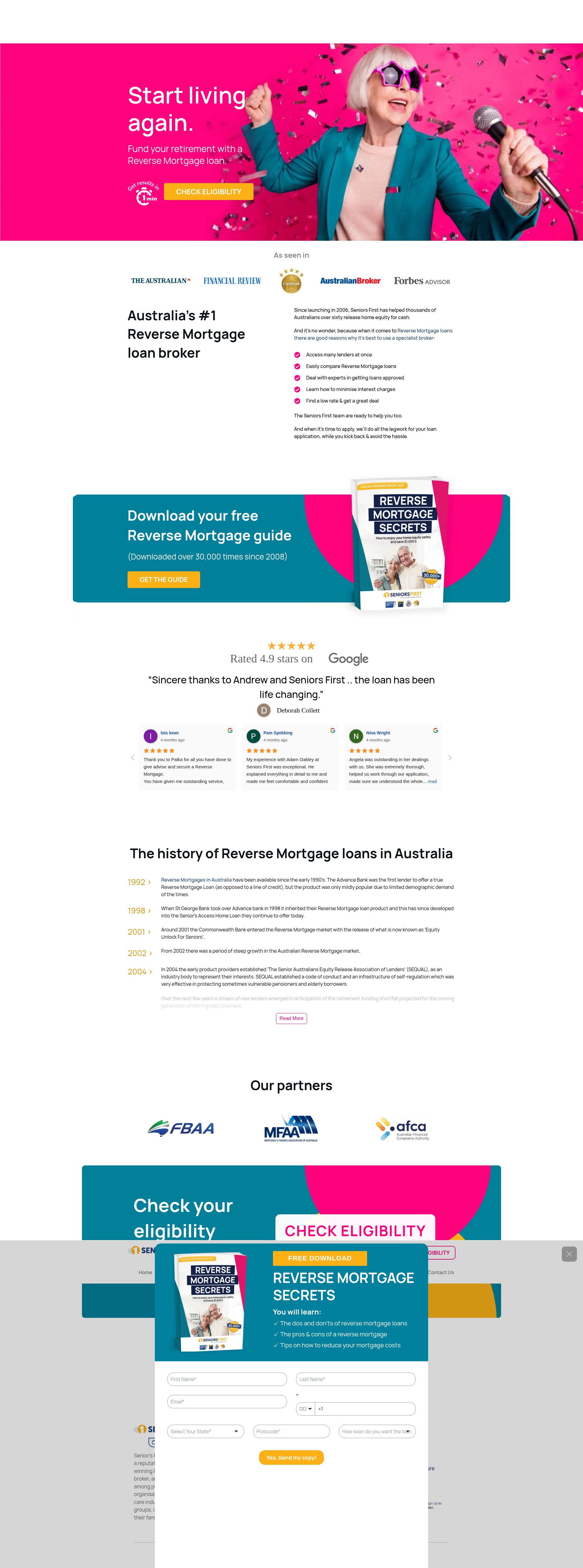 Screenshot of seniorsfirst.com.au