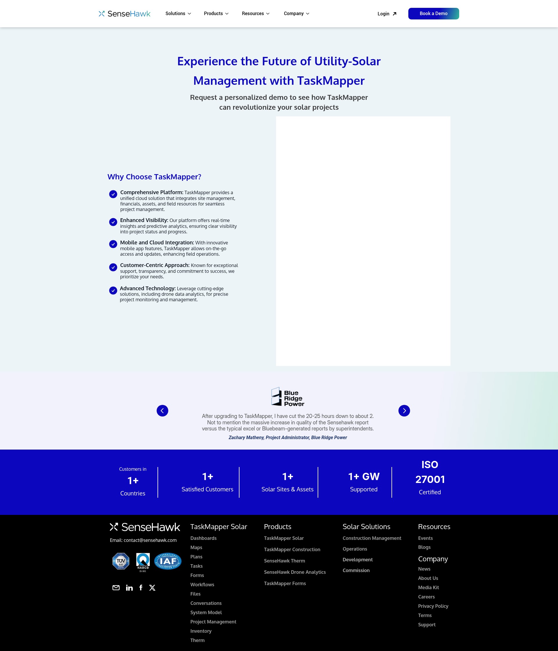 Screenshot of sensehawk.com