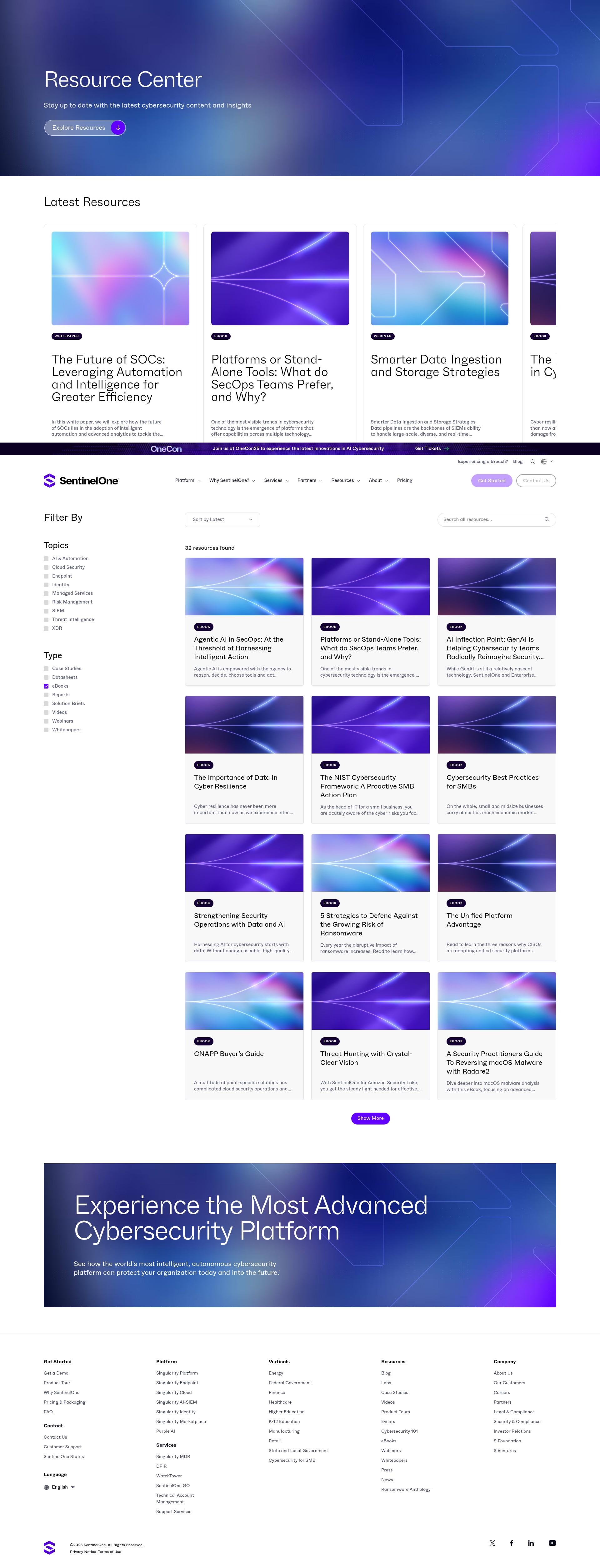 Screenshot of sentinelone.com