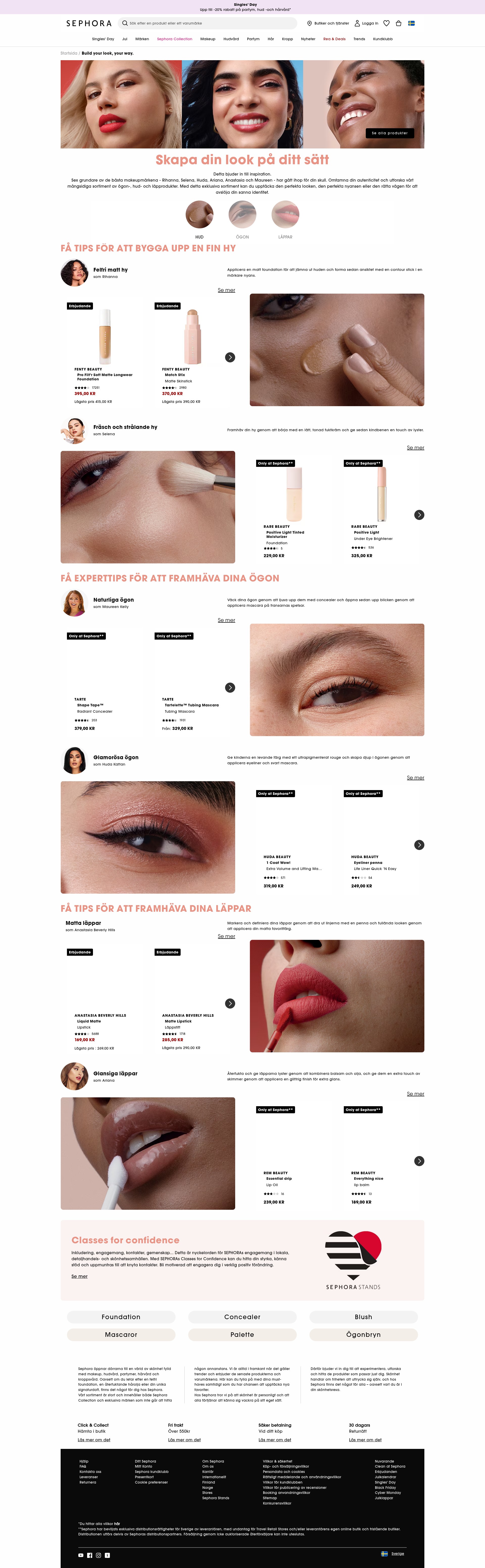 Screenshot of sephora.se