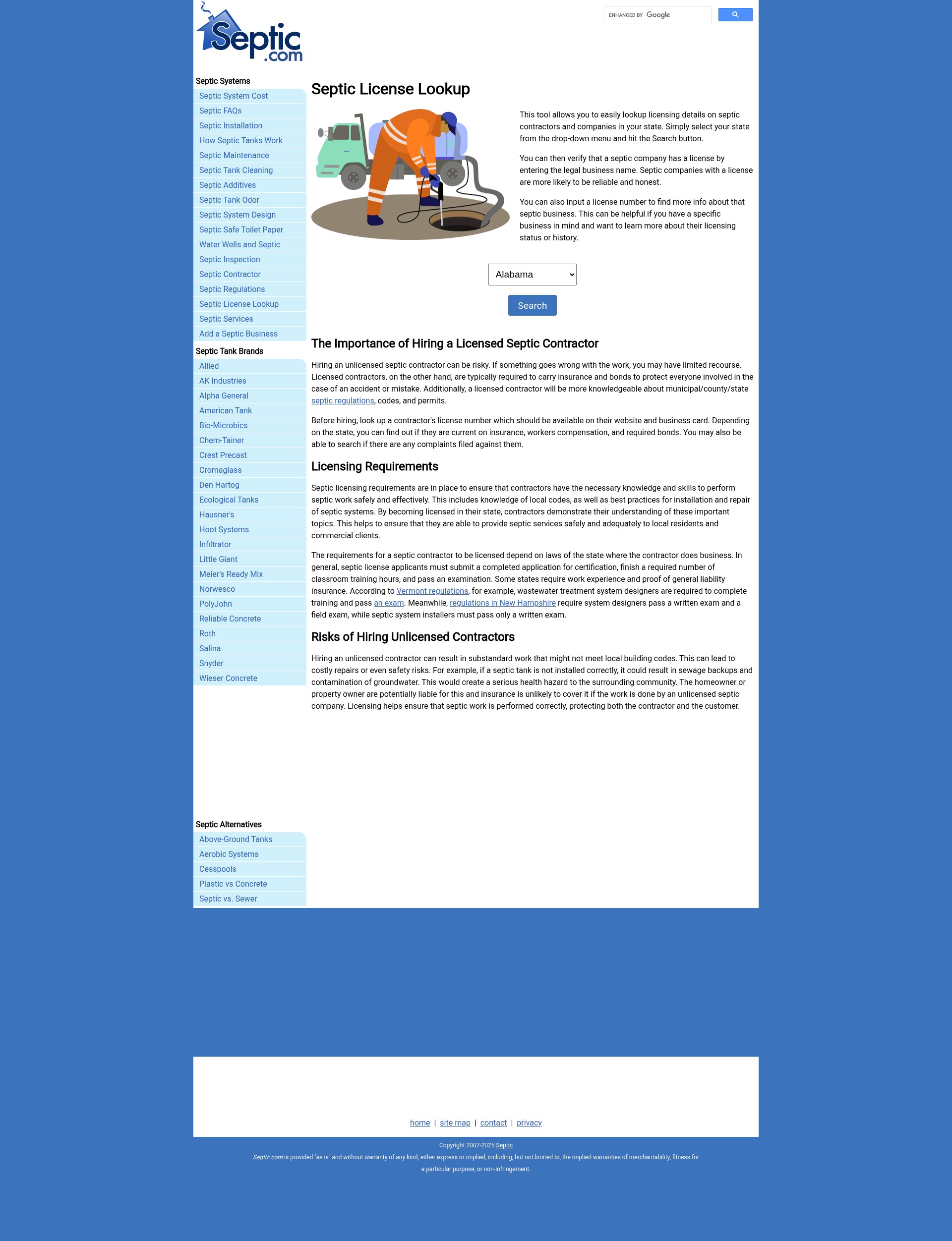 Screenshot of septic.com