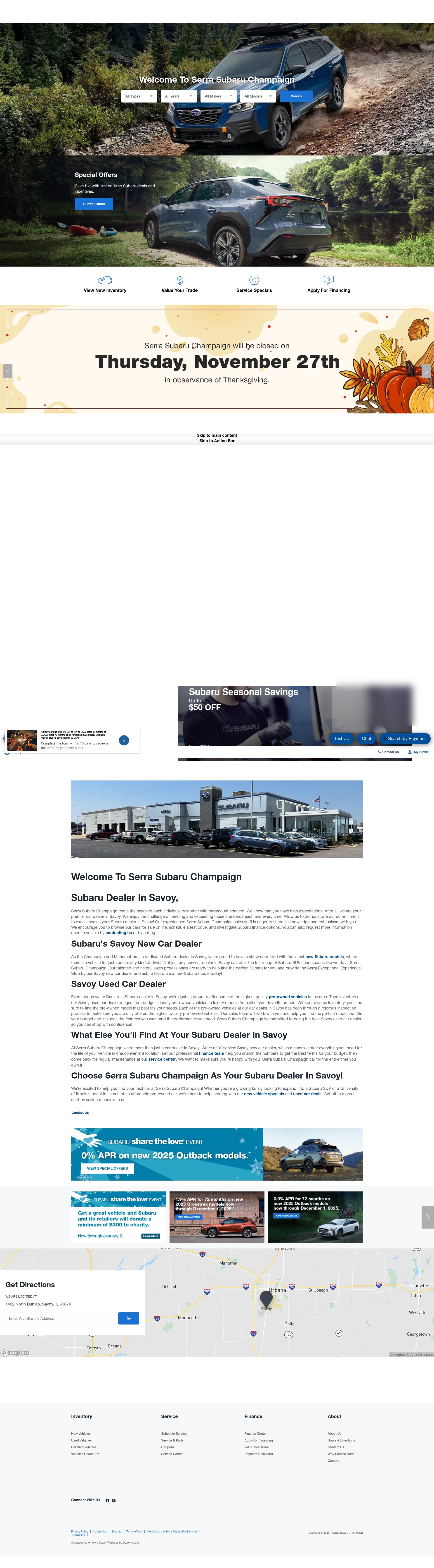 Screenshot of serrasubaruchampaign.com