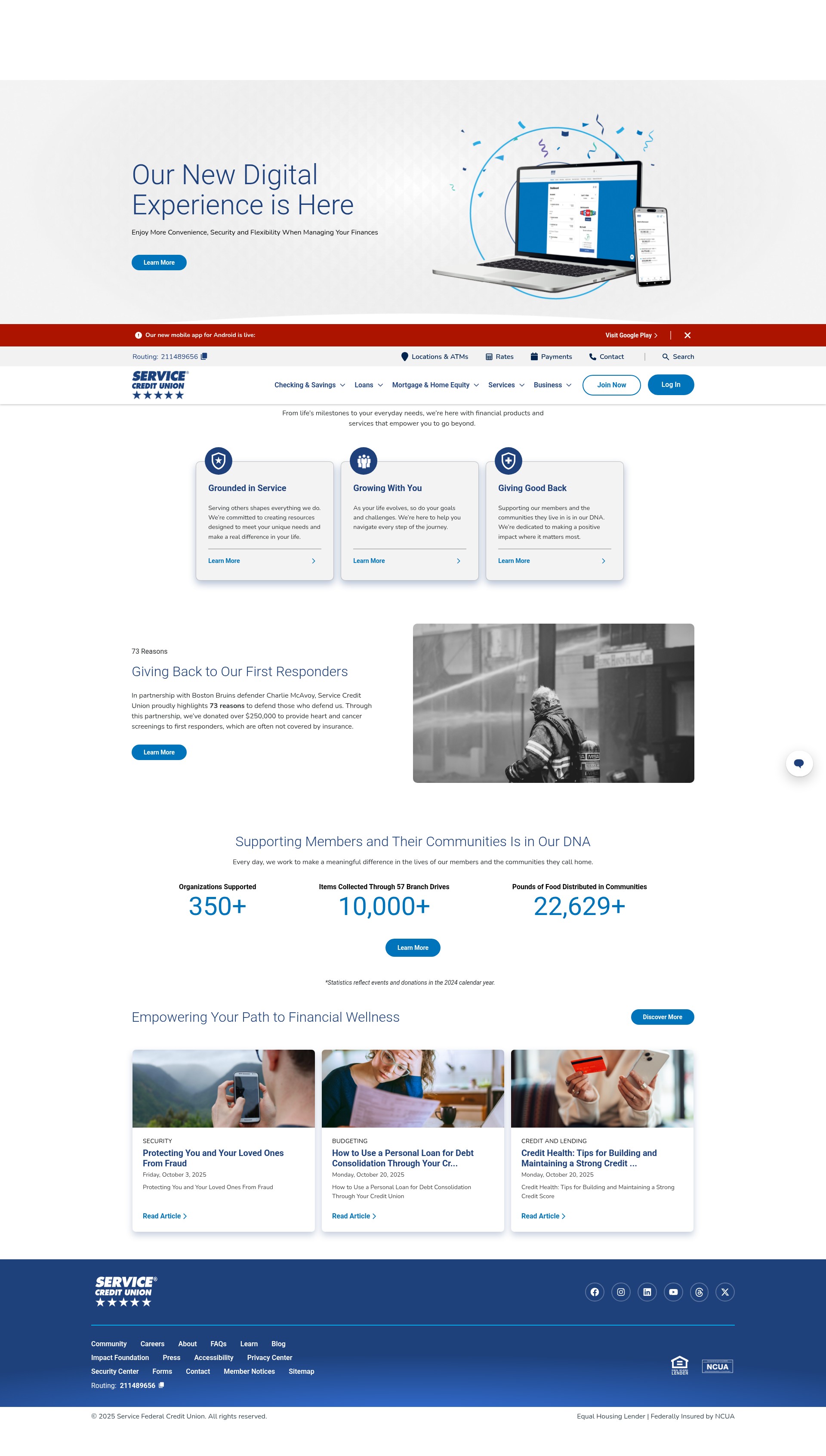 Screenshot of servicecu.org