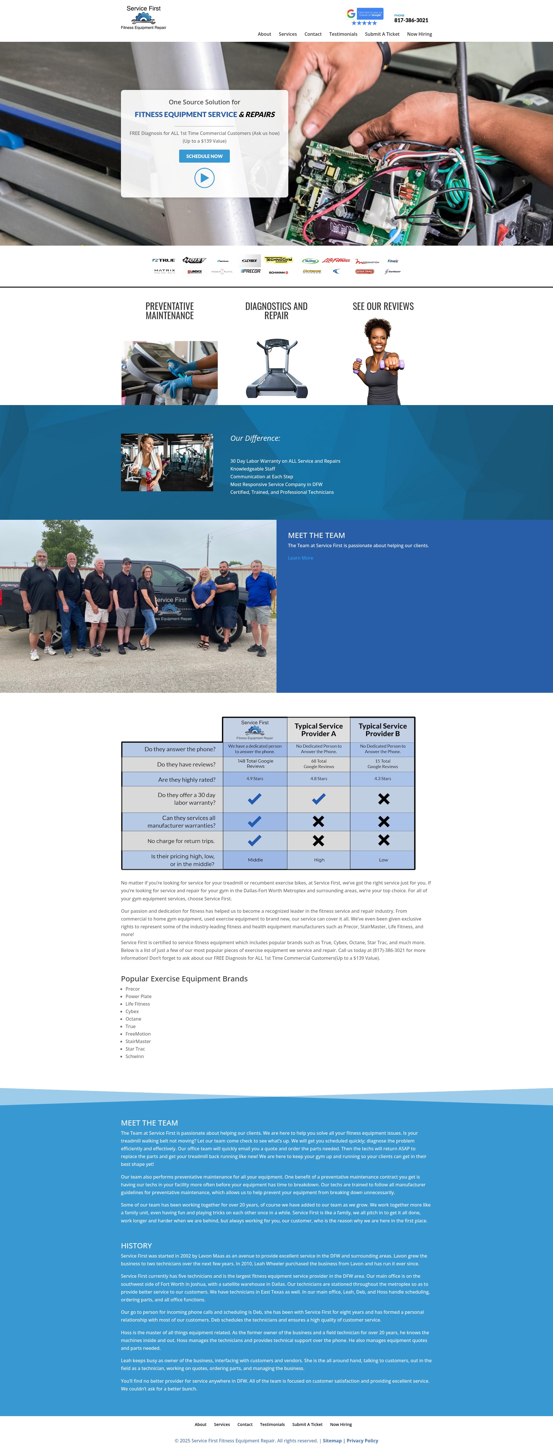 Screenshot of servicefirst-tx.com