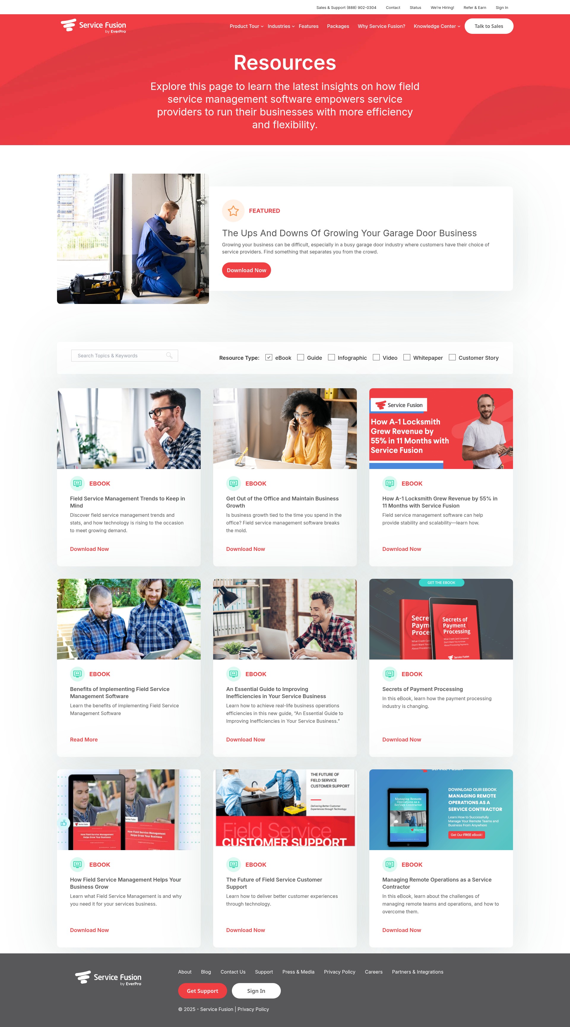 Screenshot of servicefusion.com
