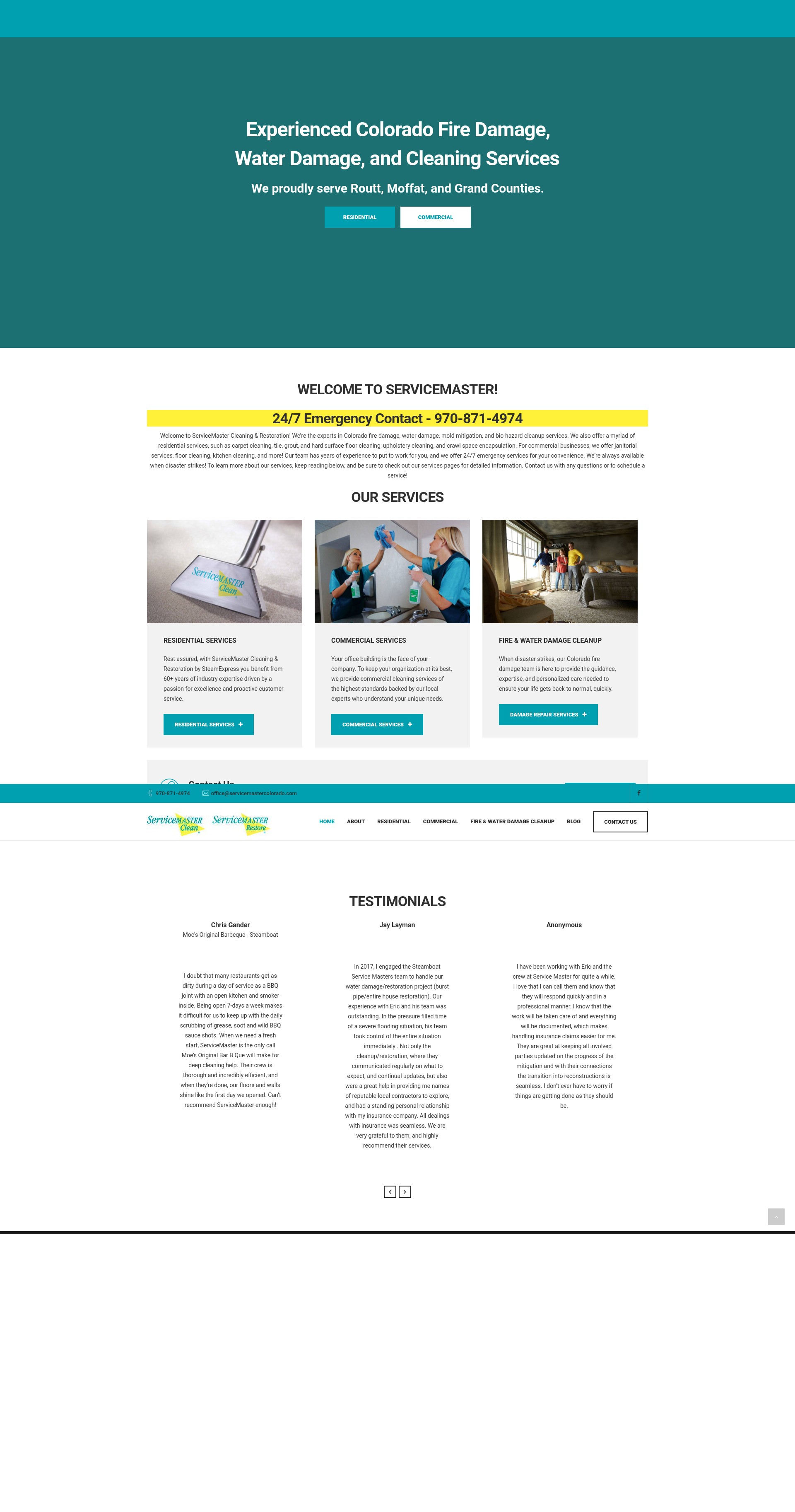 Screenshot of servicemastercolorado.com