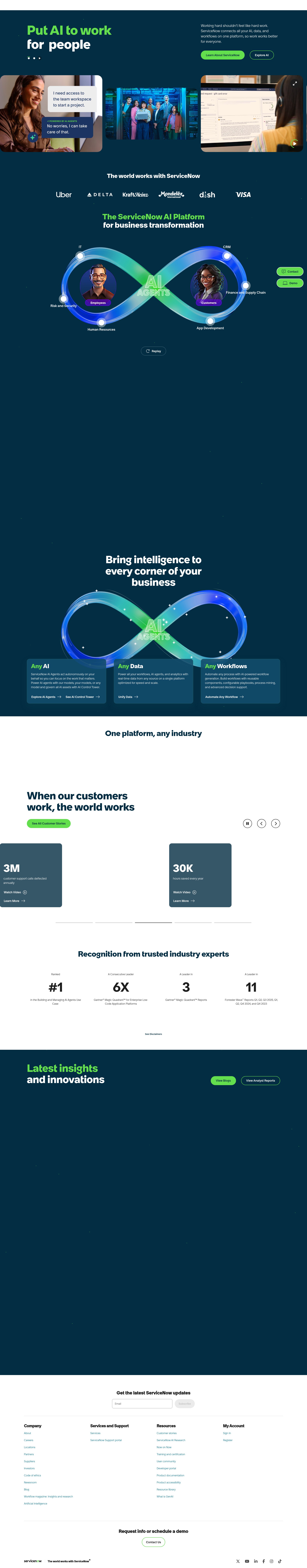 Screenshot of servicenow.com