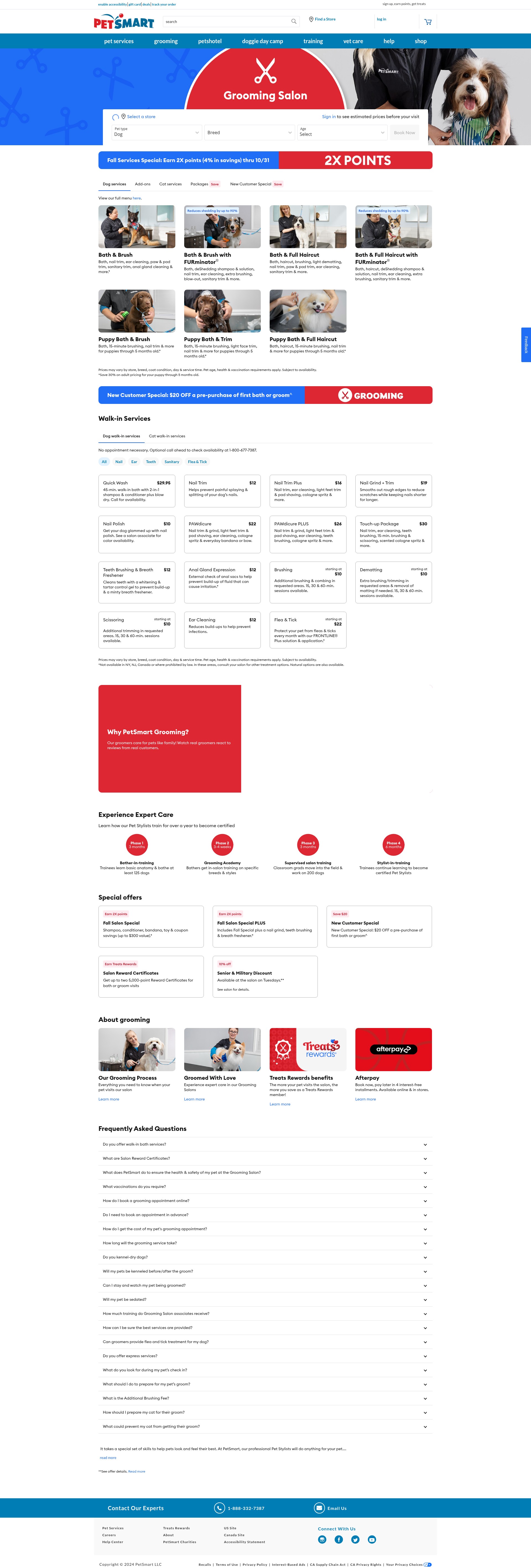 Screenshot of services.petsmart.com