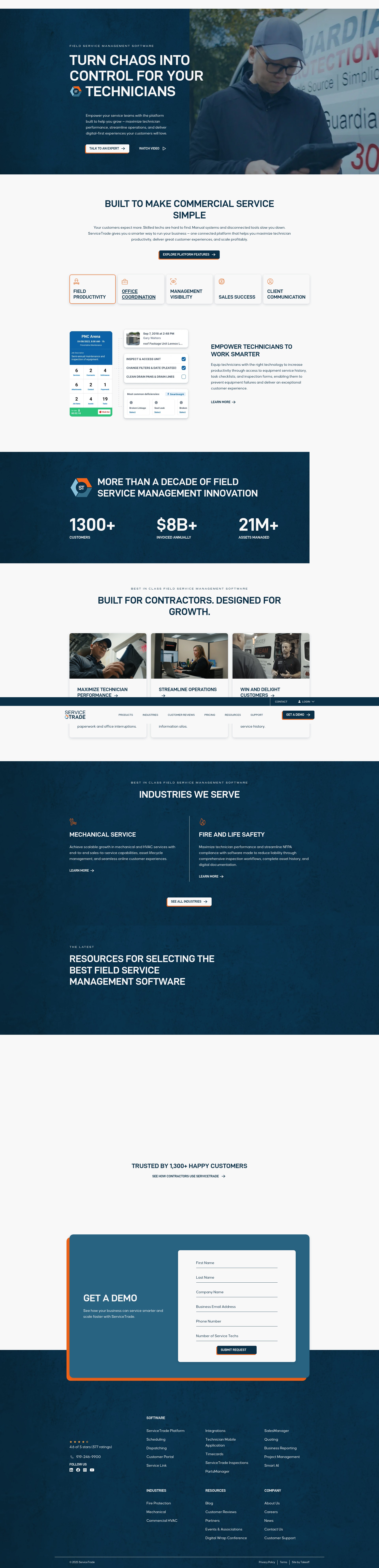 Screenshot of servicetrade.com