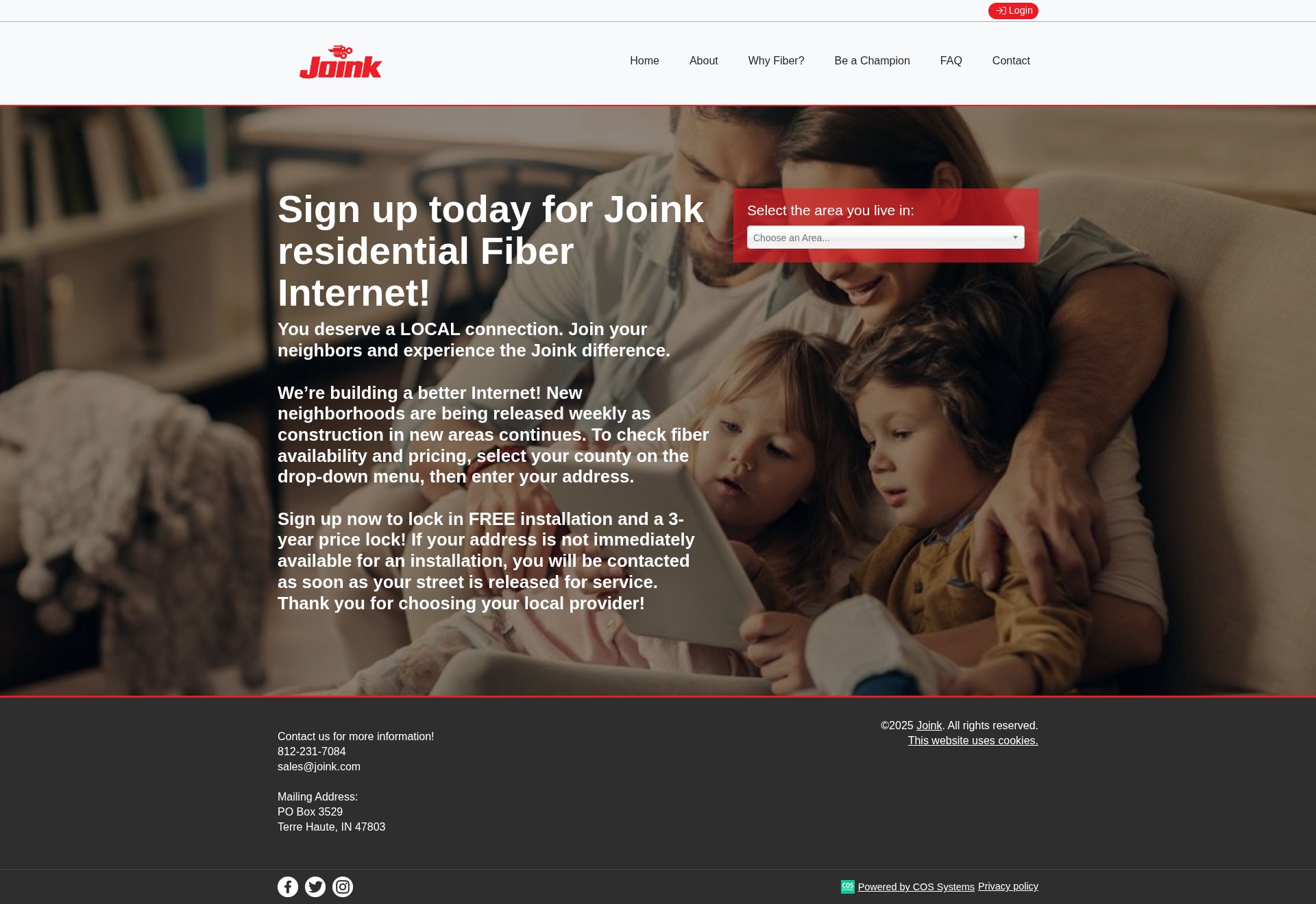 Screenshot of servicezones.joink.com