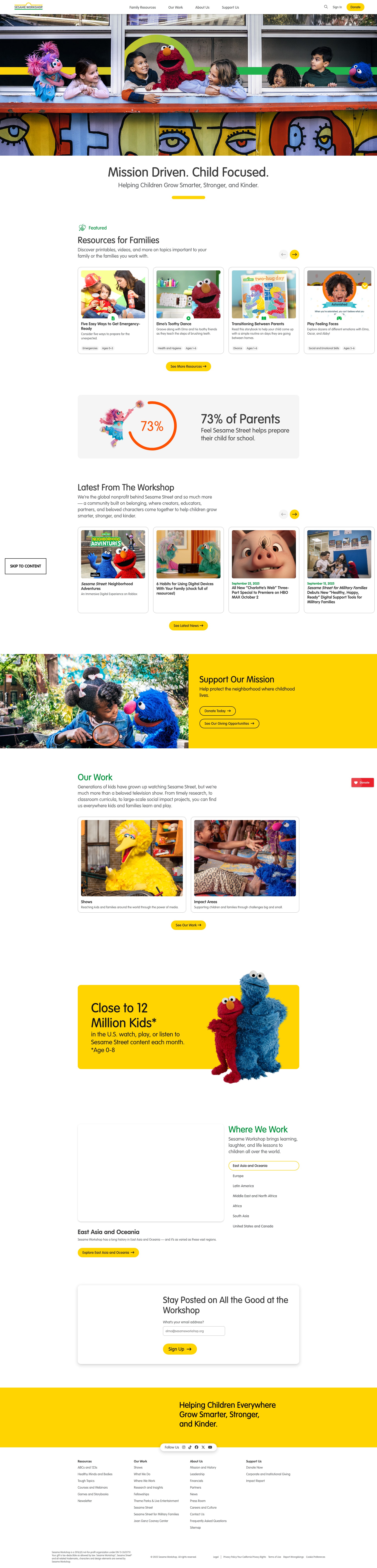 Screenshot of sesameworkshop.org