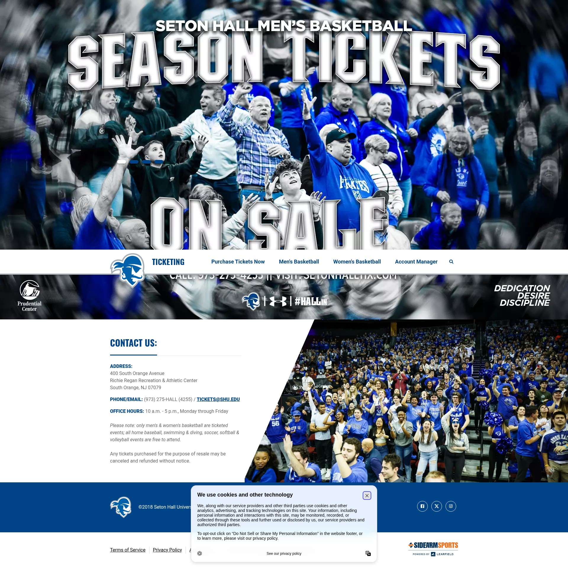 Screenshot of setonhalltix.com