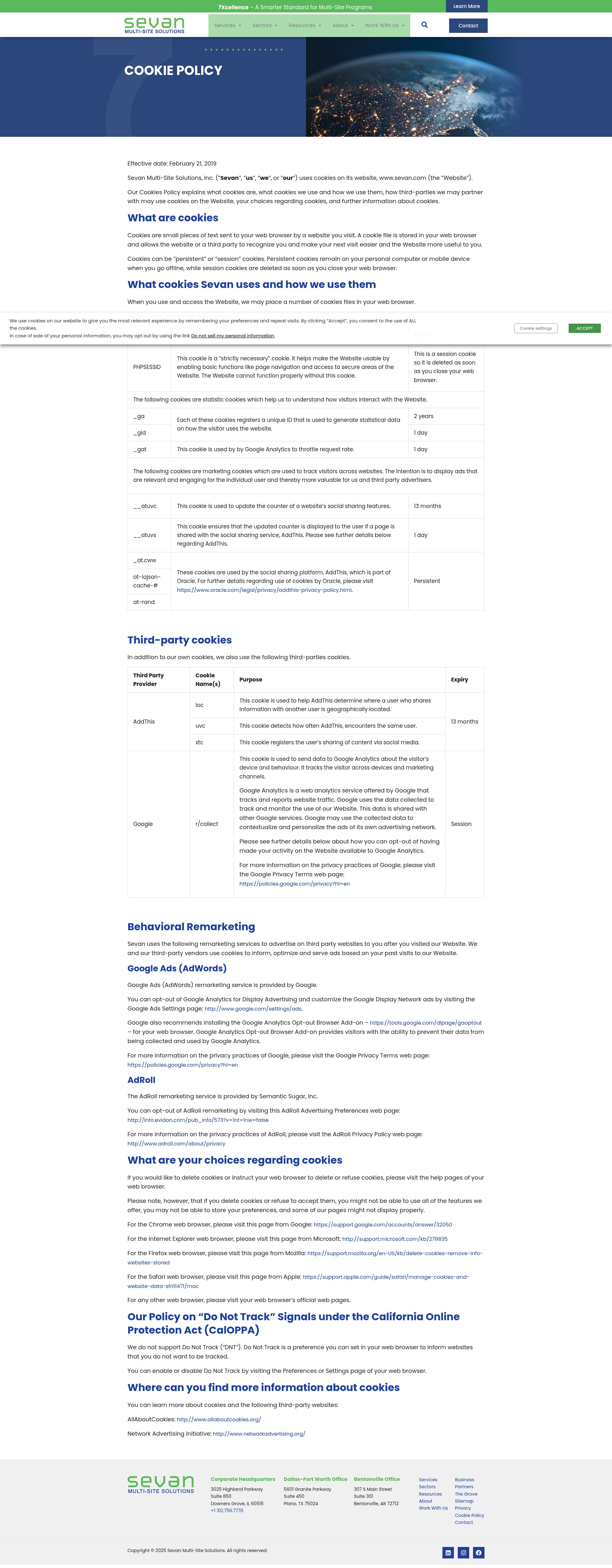 Screenshot of sevansolutions.com