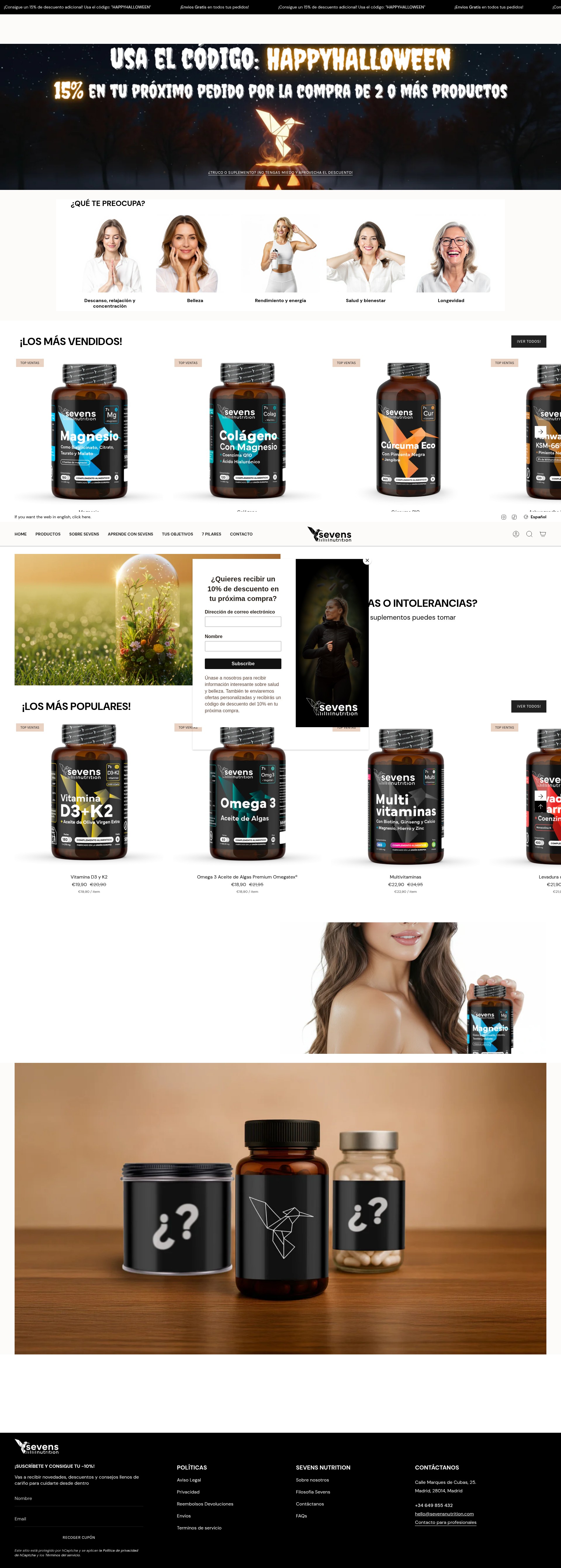 Screenshot of sevensnutrition.com