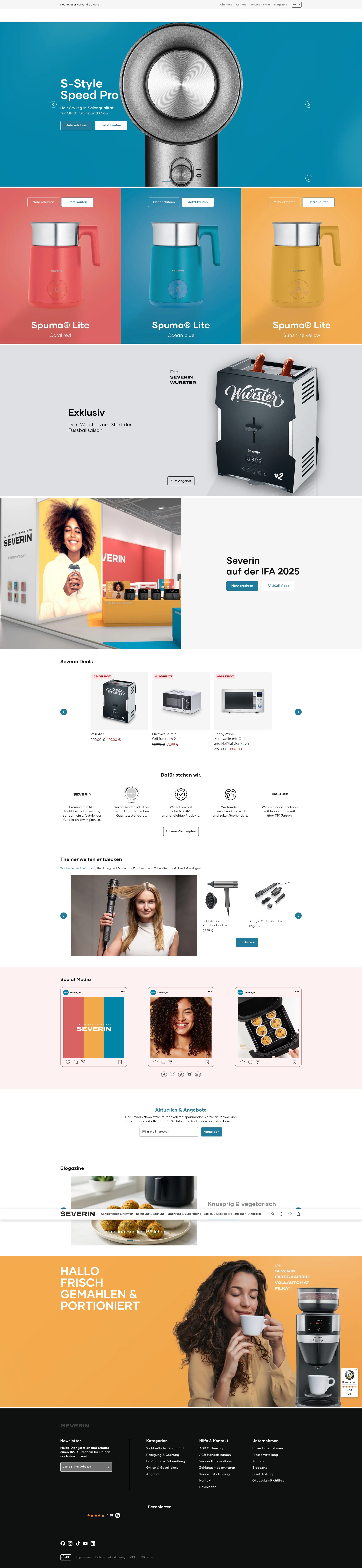 Screenshot of severin.com