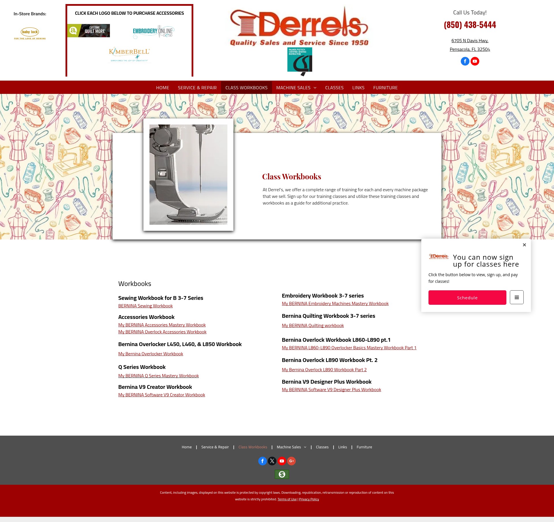 Screenshot of sewinginpensacola.com