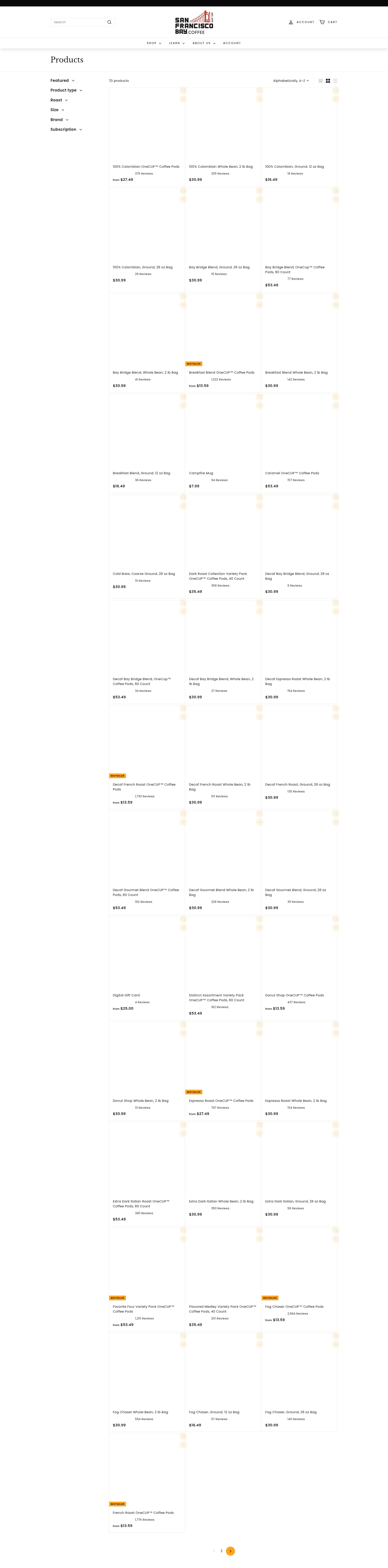 Screenshot of sfbaycoffee.com