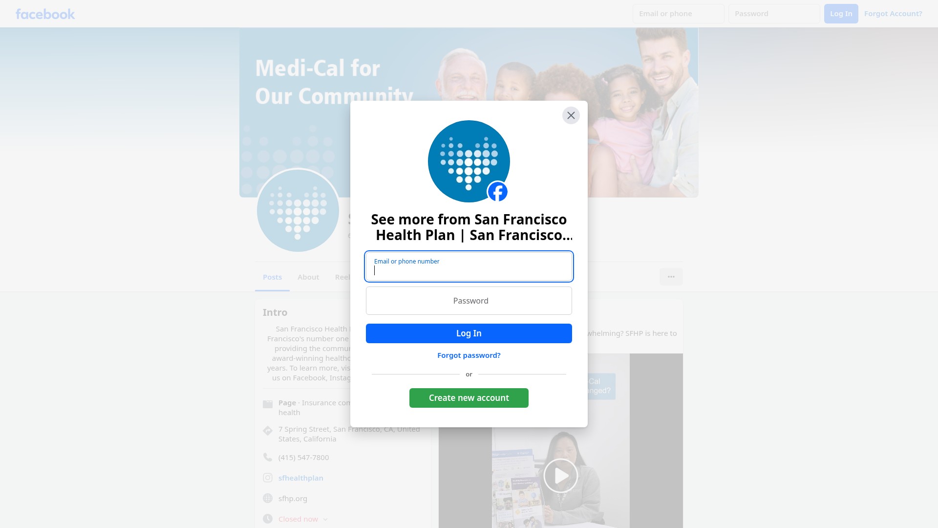 Screenshot of sfhp.org