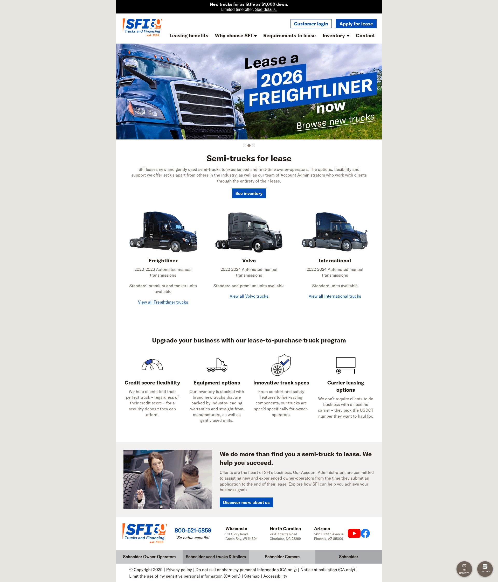 Screenshot of sfitrucks.com