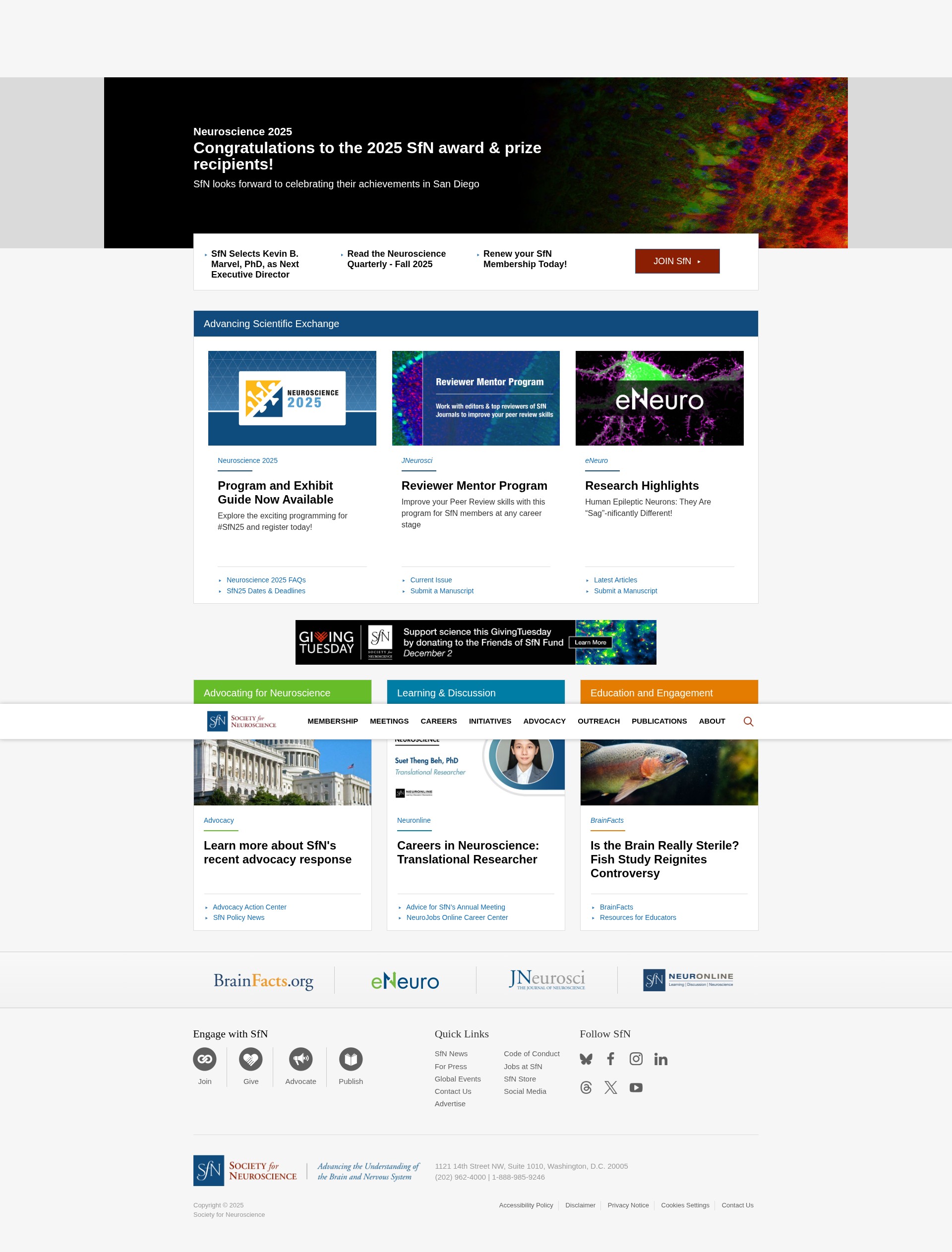 Screenshot of sfn.org