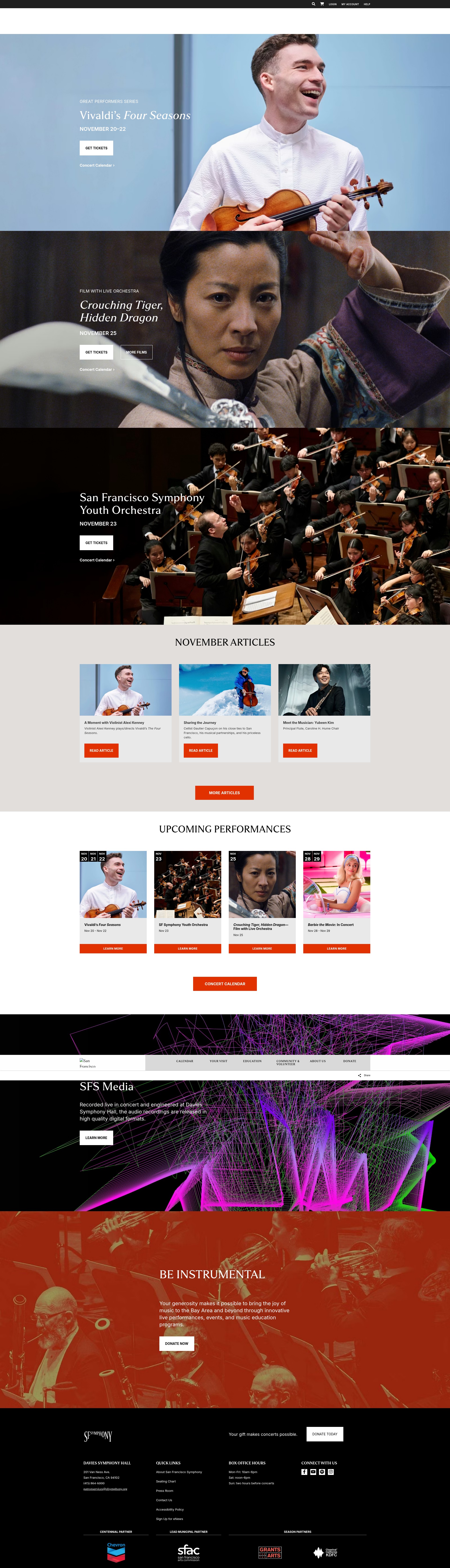 Screenshot of sfsymphony.org