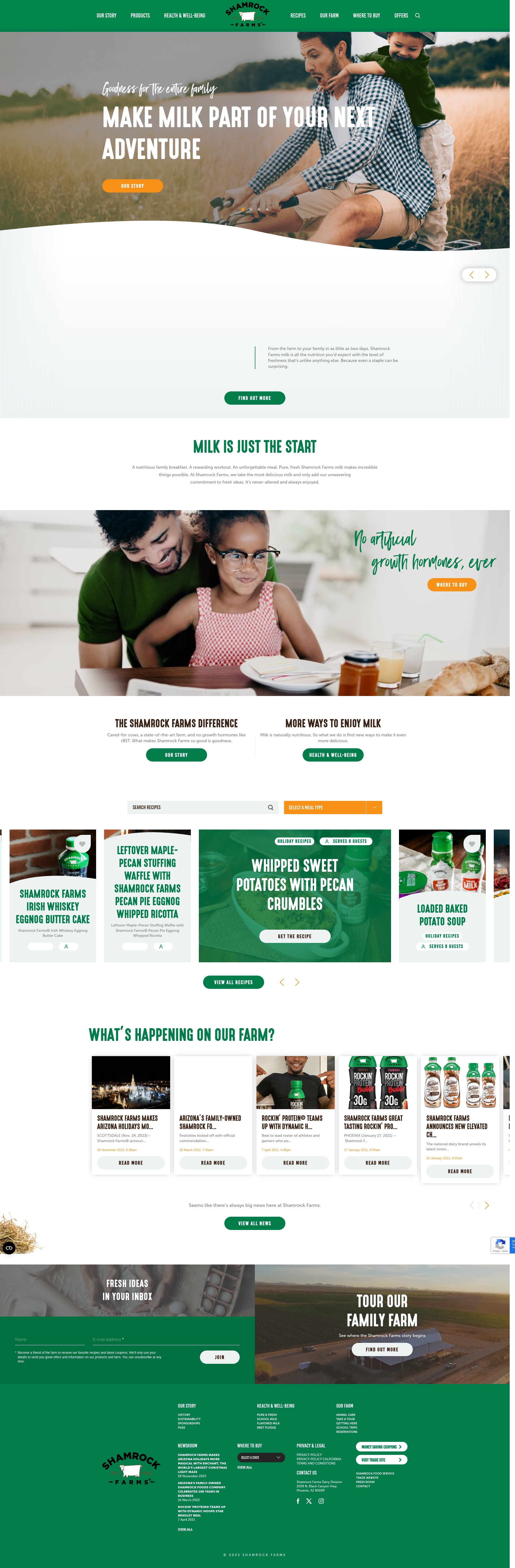 Screenshot of shamrockfarms.net