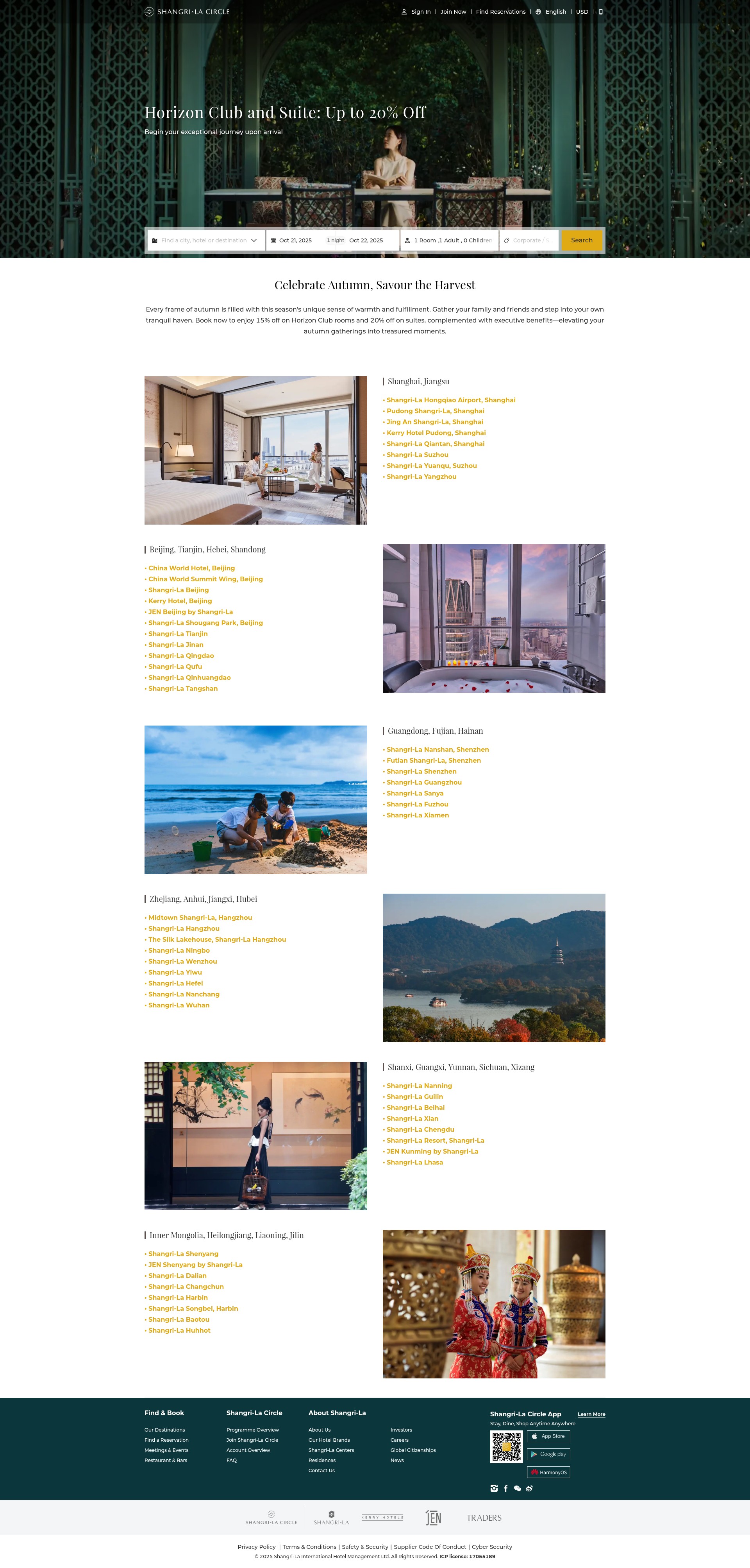 Screenshot of shangri-la.com