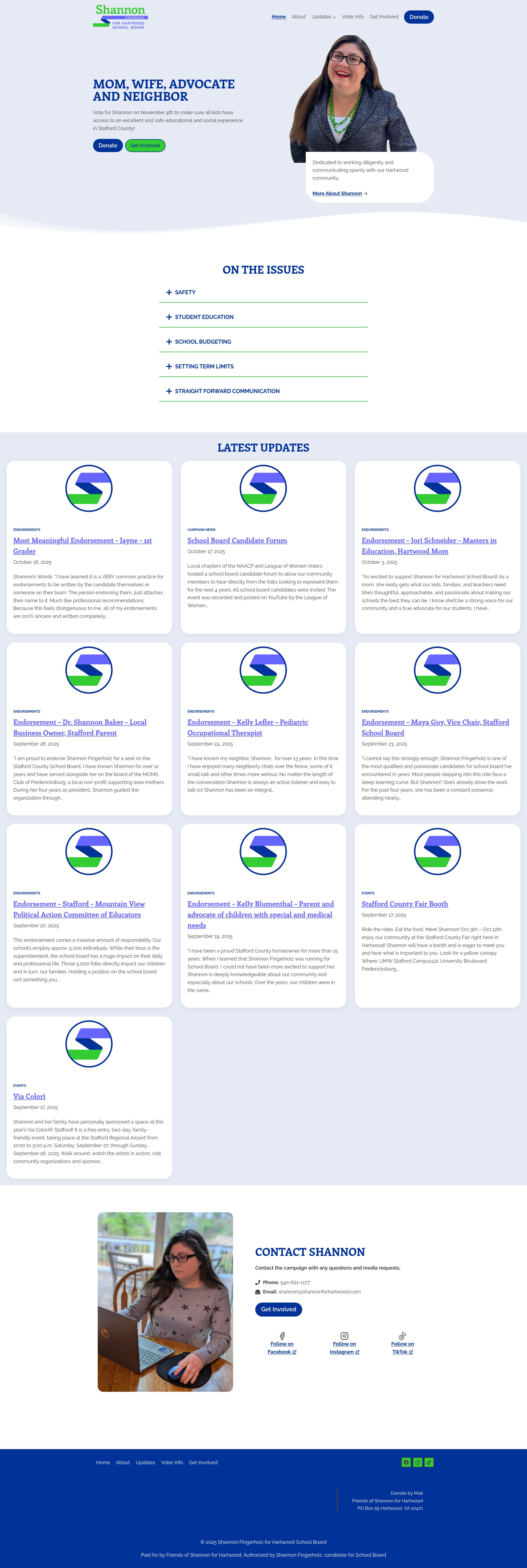 Screenshot of shannonforhartwood.com