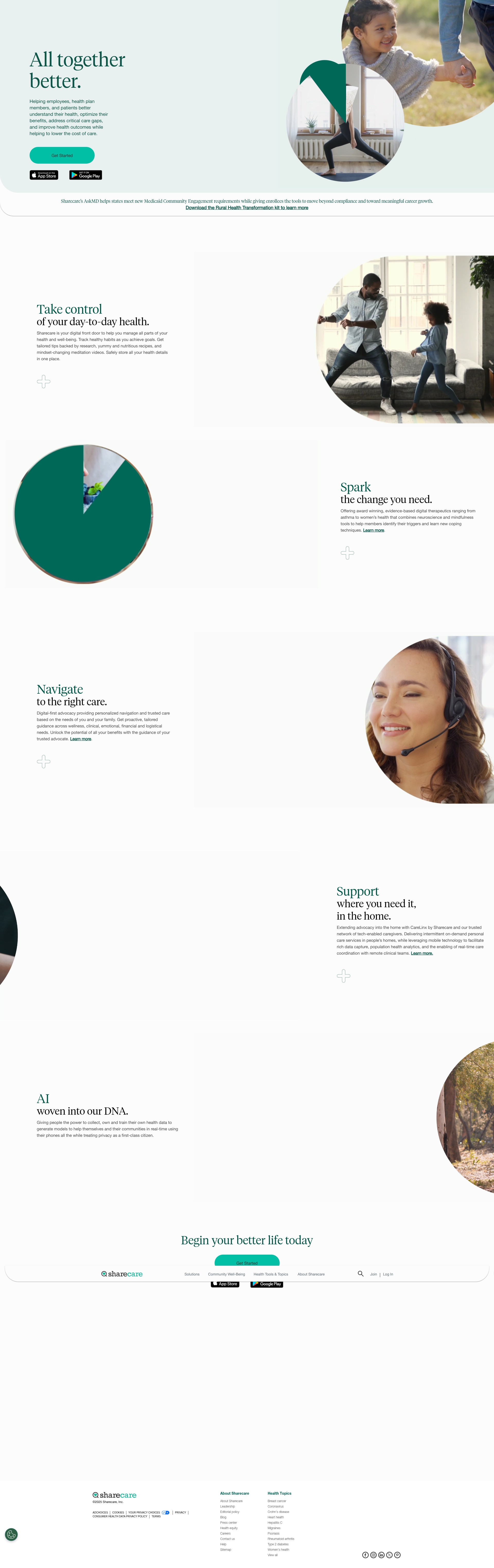 Screenshot of sharecare.com