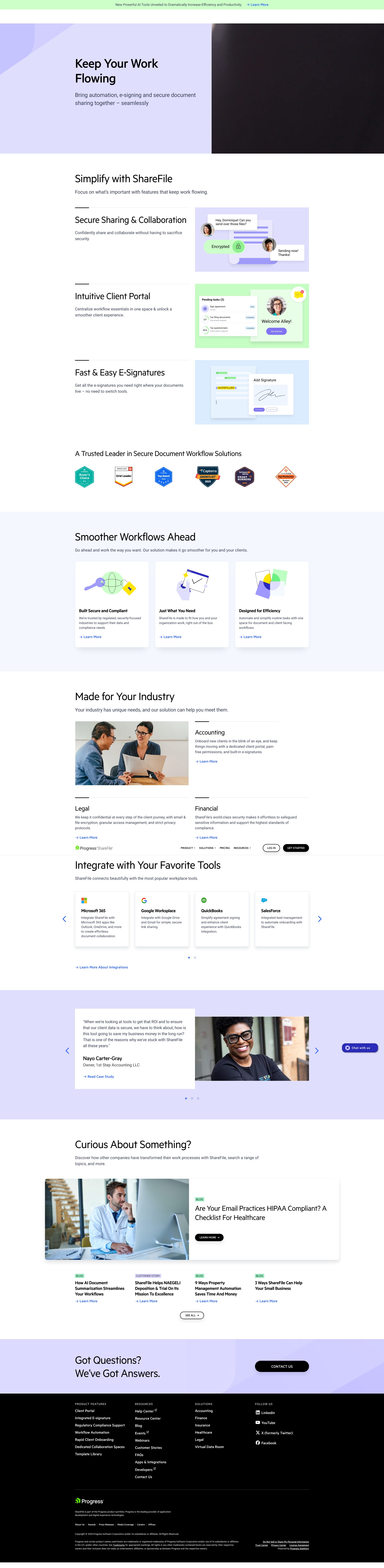 Screenshot of sharefile.com